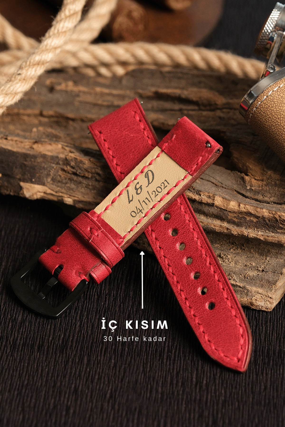 vagave-22MM Leather Cord For Fossil Omega Nacar Seiko Citizen Lacoste Armani Tissot Watch Strap 22 mm Handmade 5