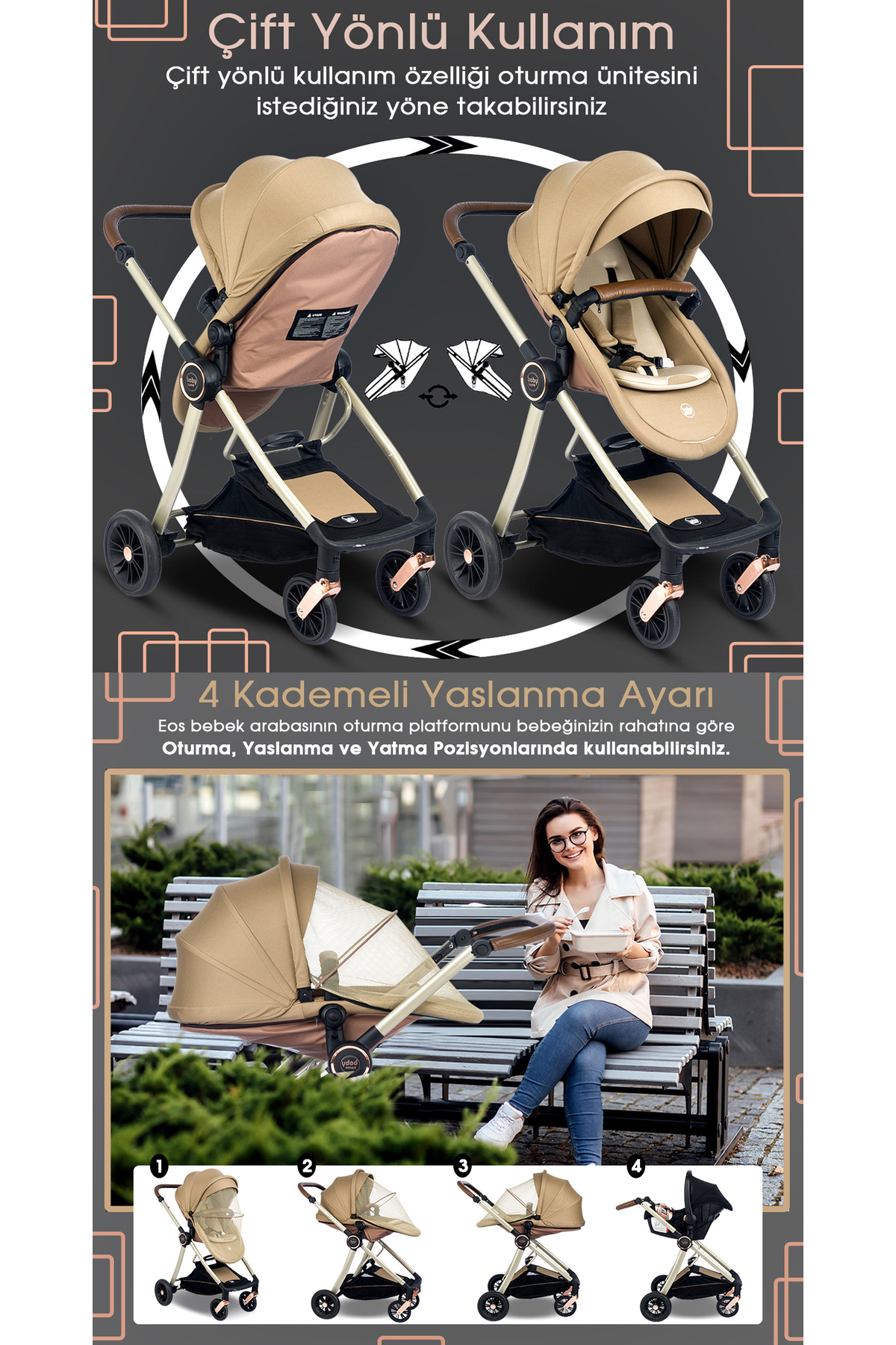 Baby Home 1012 Eos Travel Sistem Bebek Arabası fotoğrafı 3 (önizleme)