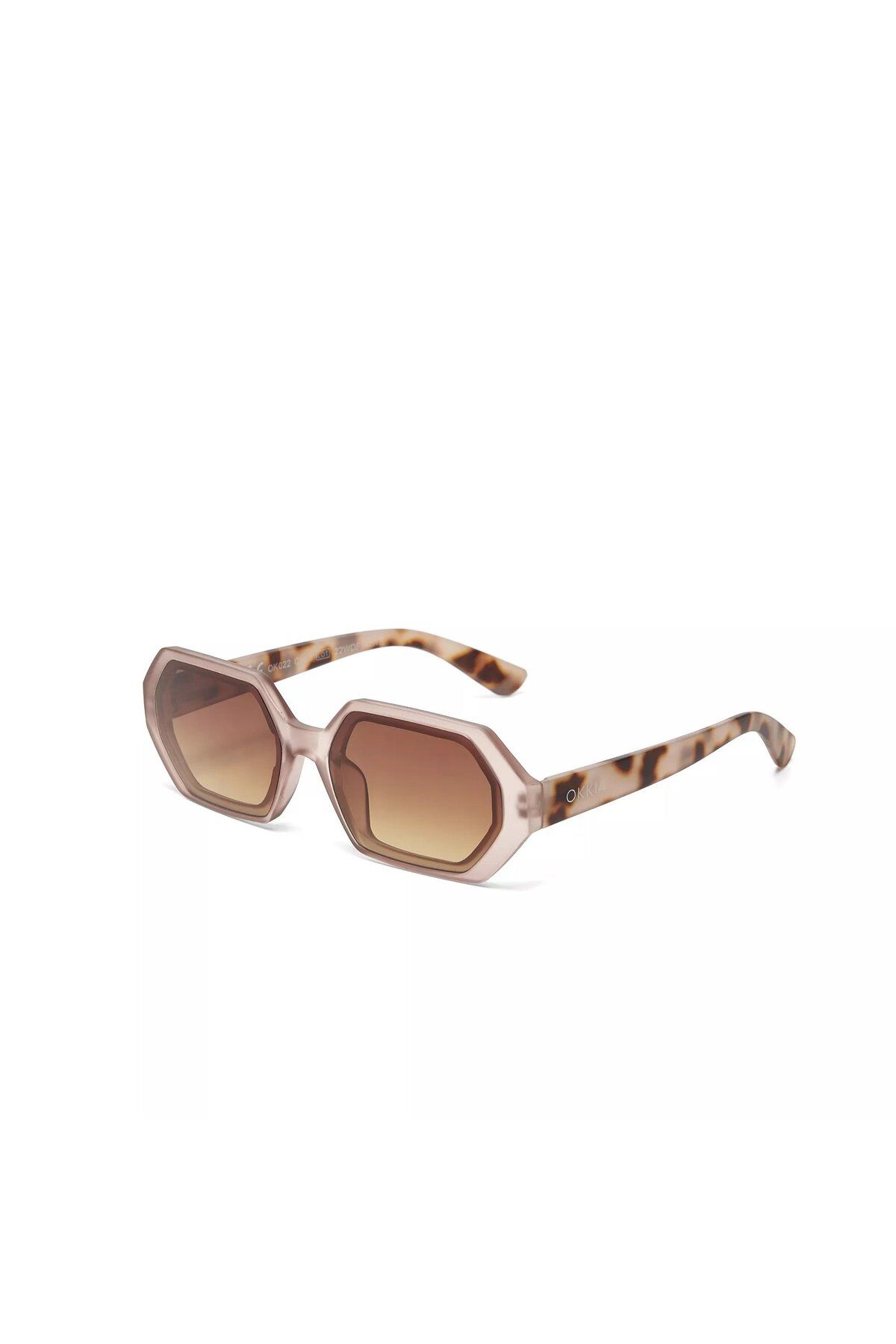 Okkia-Andrea Hexagon Unisex Sunglasses - Pink Havana 4
