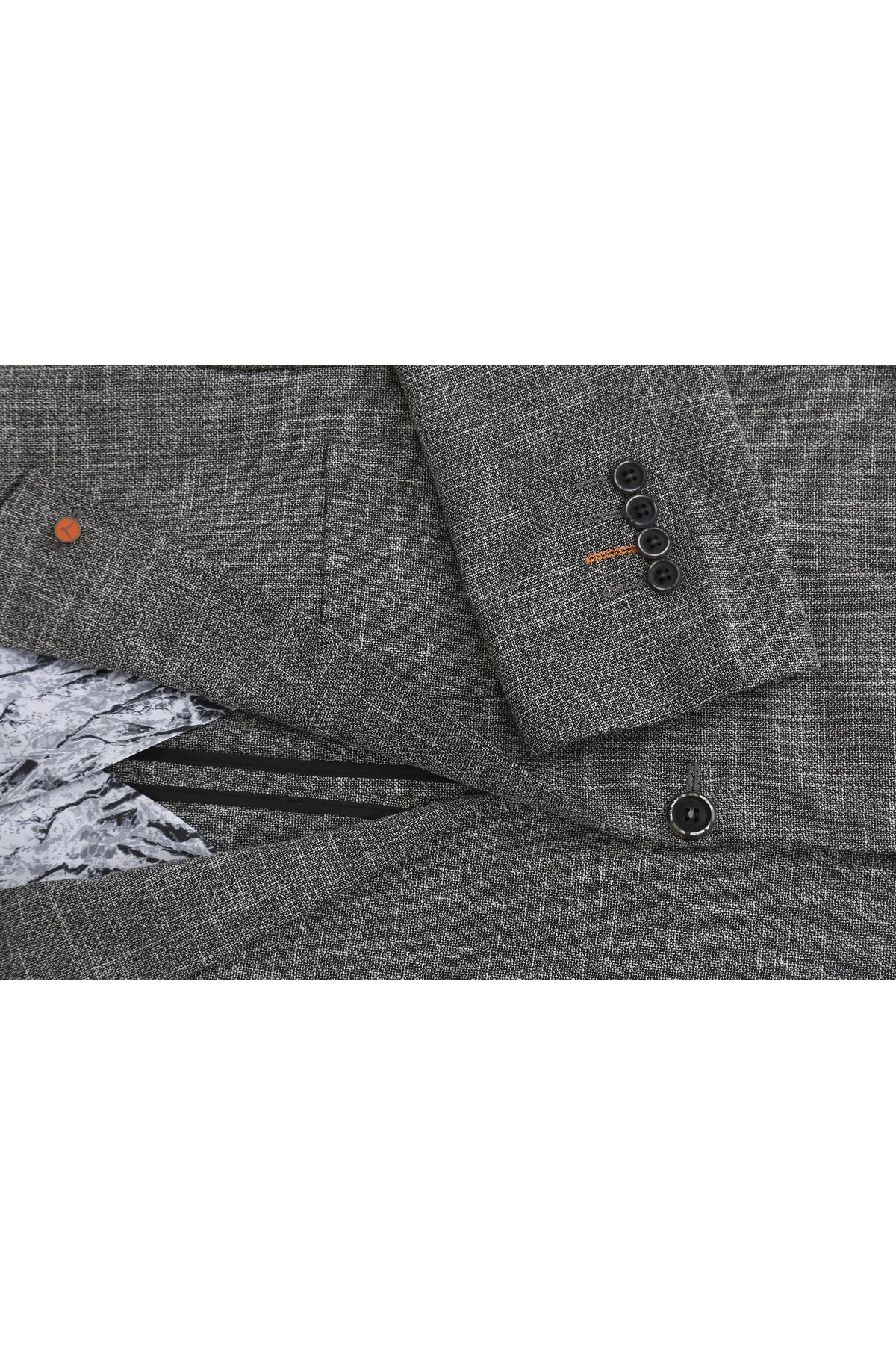 ACTUAL  Slim Fit Blazer Tek Ceket 7145-6 Antrasit - Görsel 3