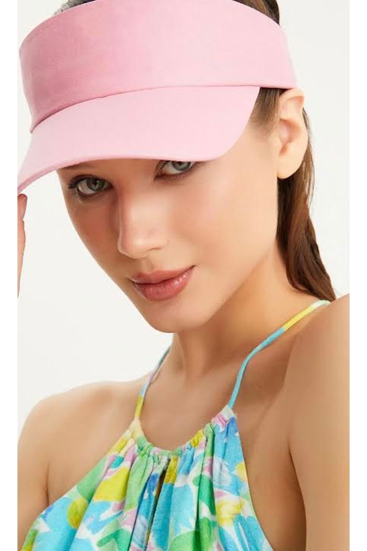 CosmoOutlet-Pink Tennis Visor Hat with UV Protection Adjustable Back 2