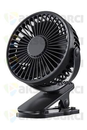 Aksesuarcı Sıkıştırmalı Şarj Edilebilir 3 Kademe Taşınabilir Kıskaçlı Mini Fa...