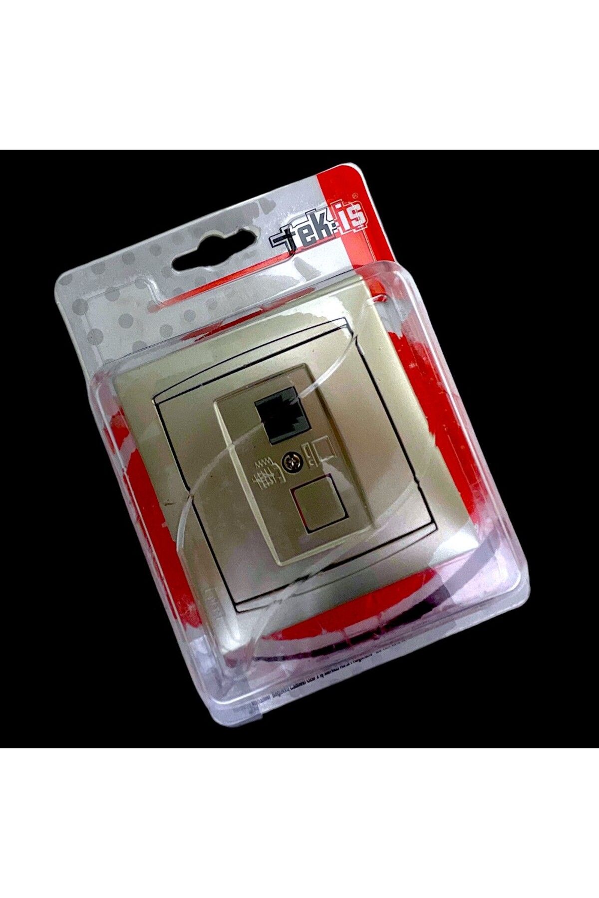 Tek-İş-Flush Mount Numeris RJ11 Telephone Socket metallic titanium 3