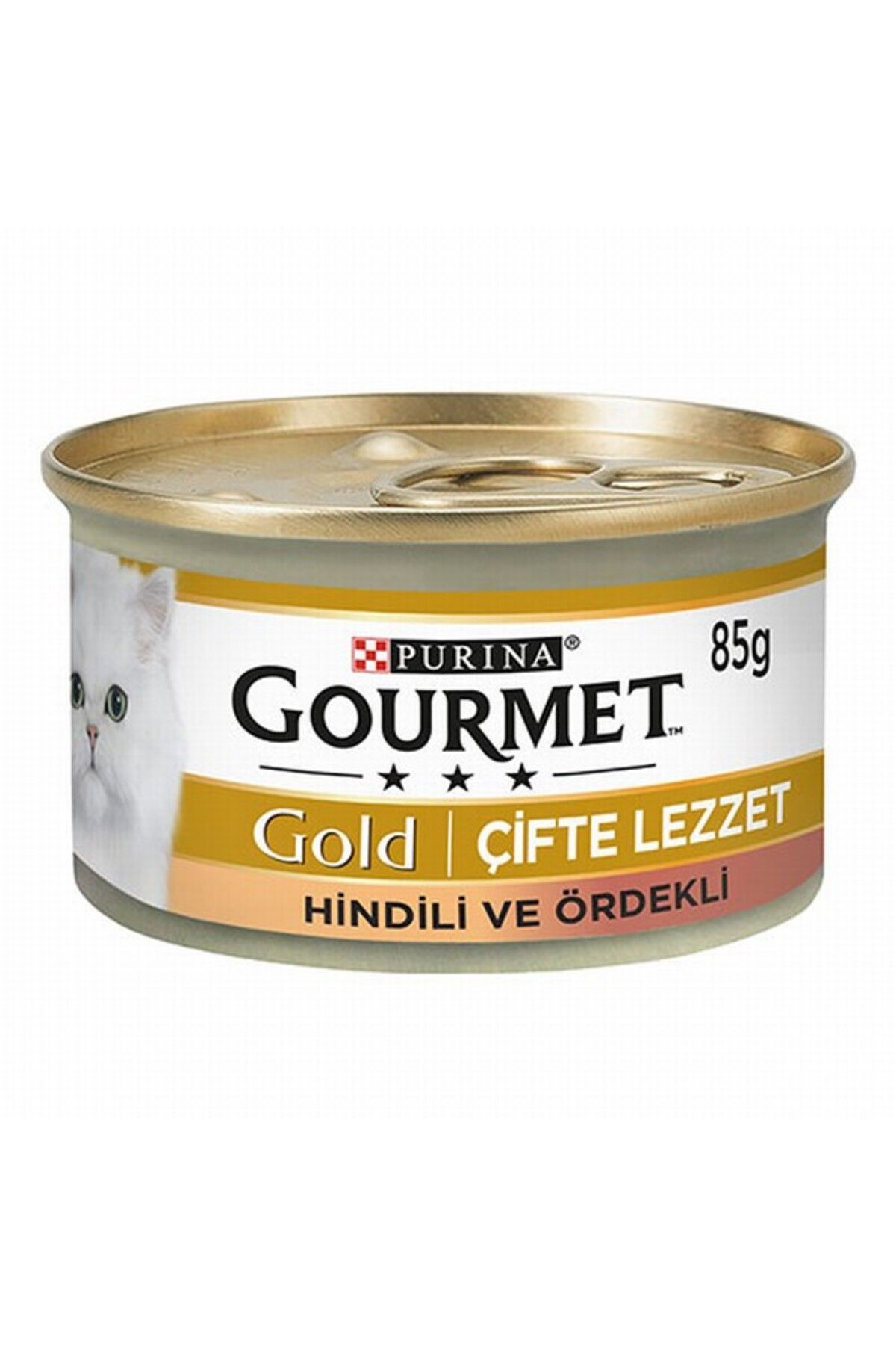 Gourmet Gold Çifte Lezzet Parça Etli Hindili Ördekli Yetişkin Kedi Konservesi 85 gr