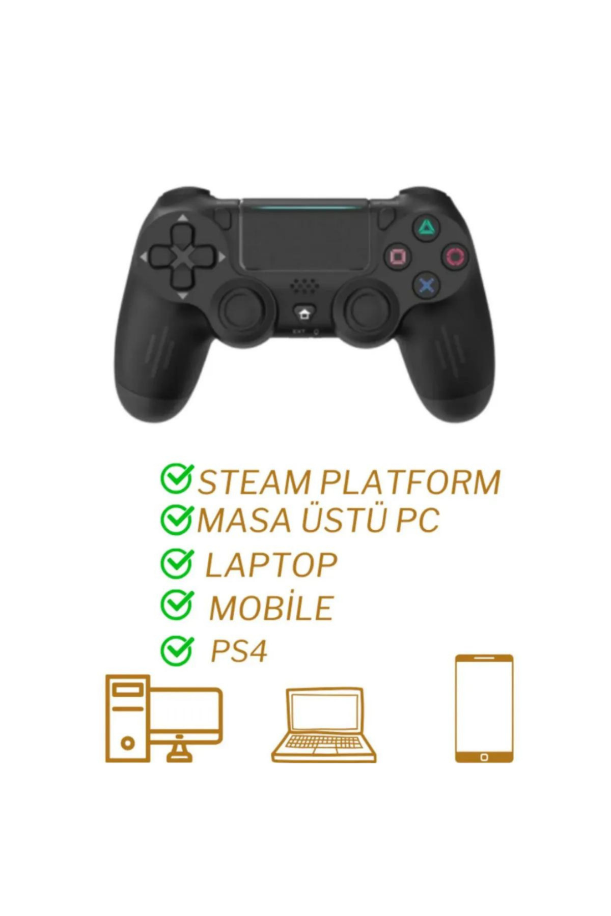 PS4 Uyumlu Kol Wireless Bt Kablosuz Oyun Kolu Joystick Tablet Telefon Pc Uyumlu Titreşimli Oyun Kolu 2