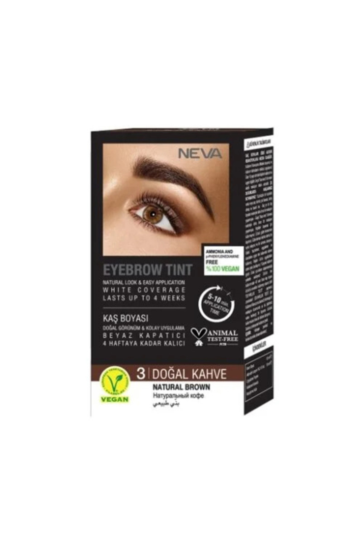 NEVABODY Neva Kaş Boyası Seti (vegan) 3 DOĞAL KAHVE - Natural Brown