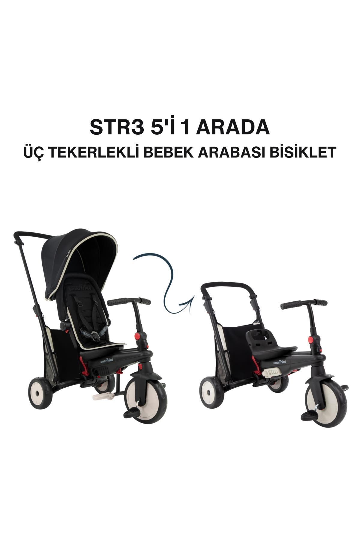 SmarTrike STR3 Plus модульная складная детская коляска 5 в 1 и детский трехколесный велосипед — черный 66373