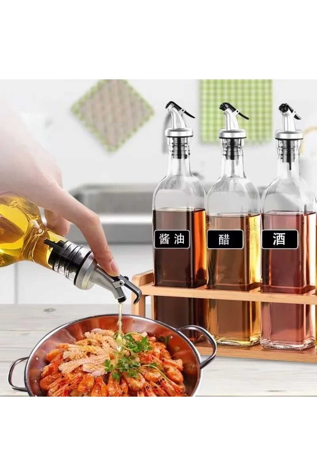 TİNEKE-Bottle Head Service Oil Pot Apparatus| Oil Pot Bottle Tip Service Apparatus Sauce Bottle Apparatus 5 Pieces 6