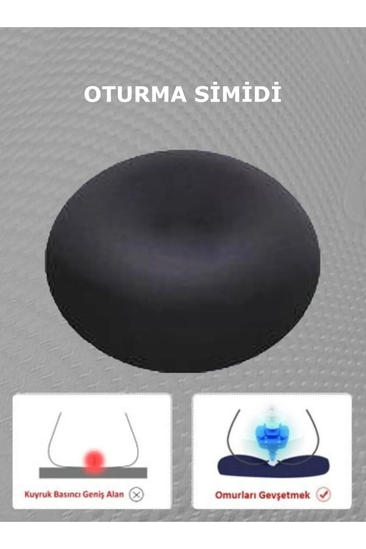 ORPEDOX Ortopedik Oturma Simidi Koltuk Minderi Kuyruk Sokumu Yastığı Yuvarlak Oturma Simidi v