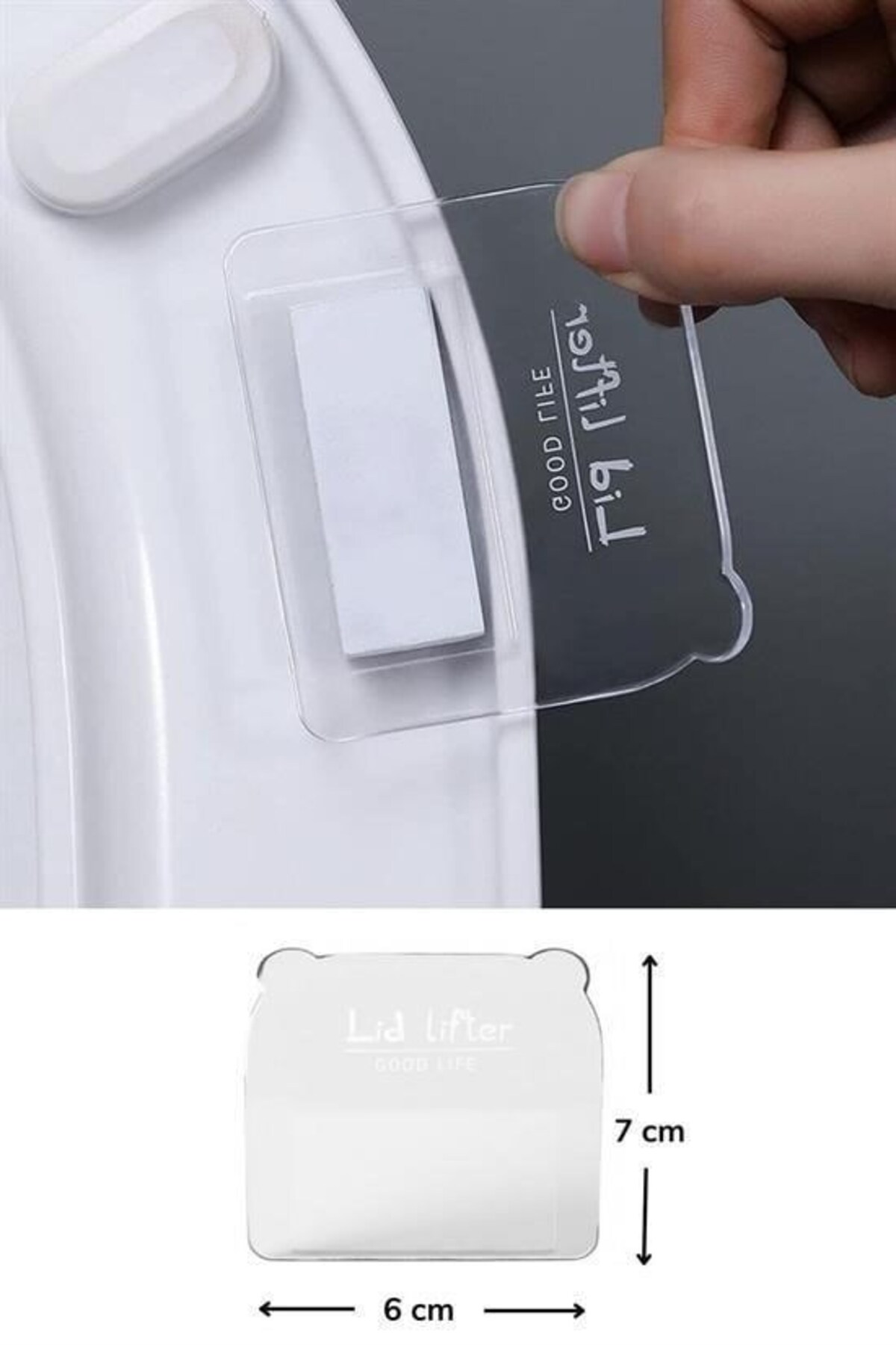 2 Pieces Toilet Seat Lifting Pad Handle Adhesive Toilet Seat Lift 2 Pieces Transparent