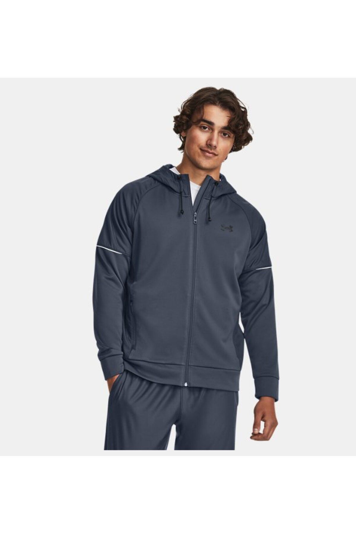 سویشرت ورزشی آبی مردانه طوفان زره پوش آرمور با اندازه کامل Zipper Hooded 1373781 044 Under Armour