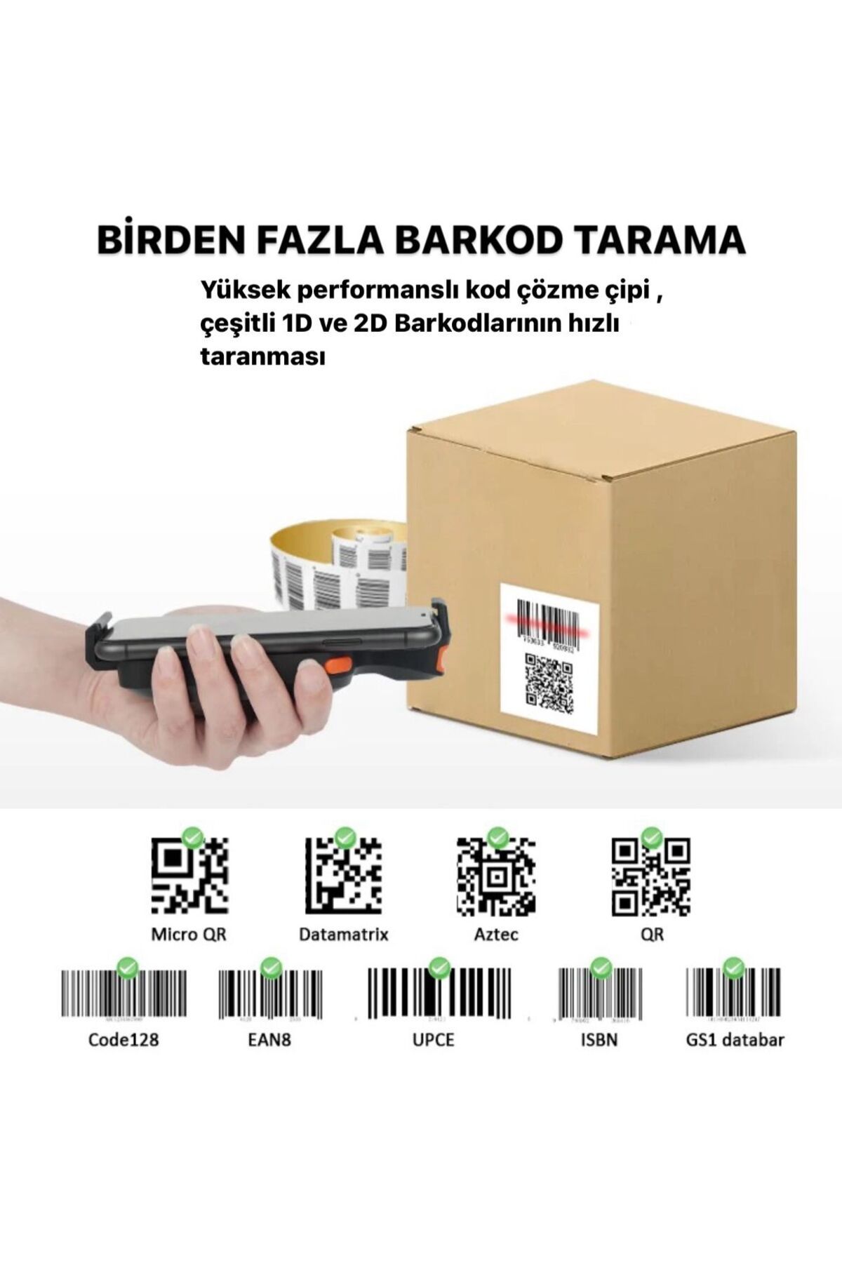 FOSILAVM-2D phone back clip Bluetooth barcode scanner wireless portable barcode reader 4