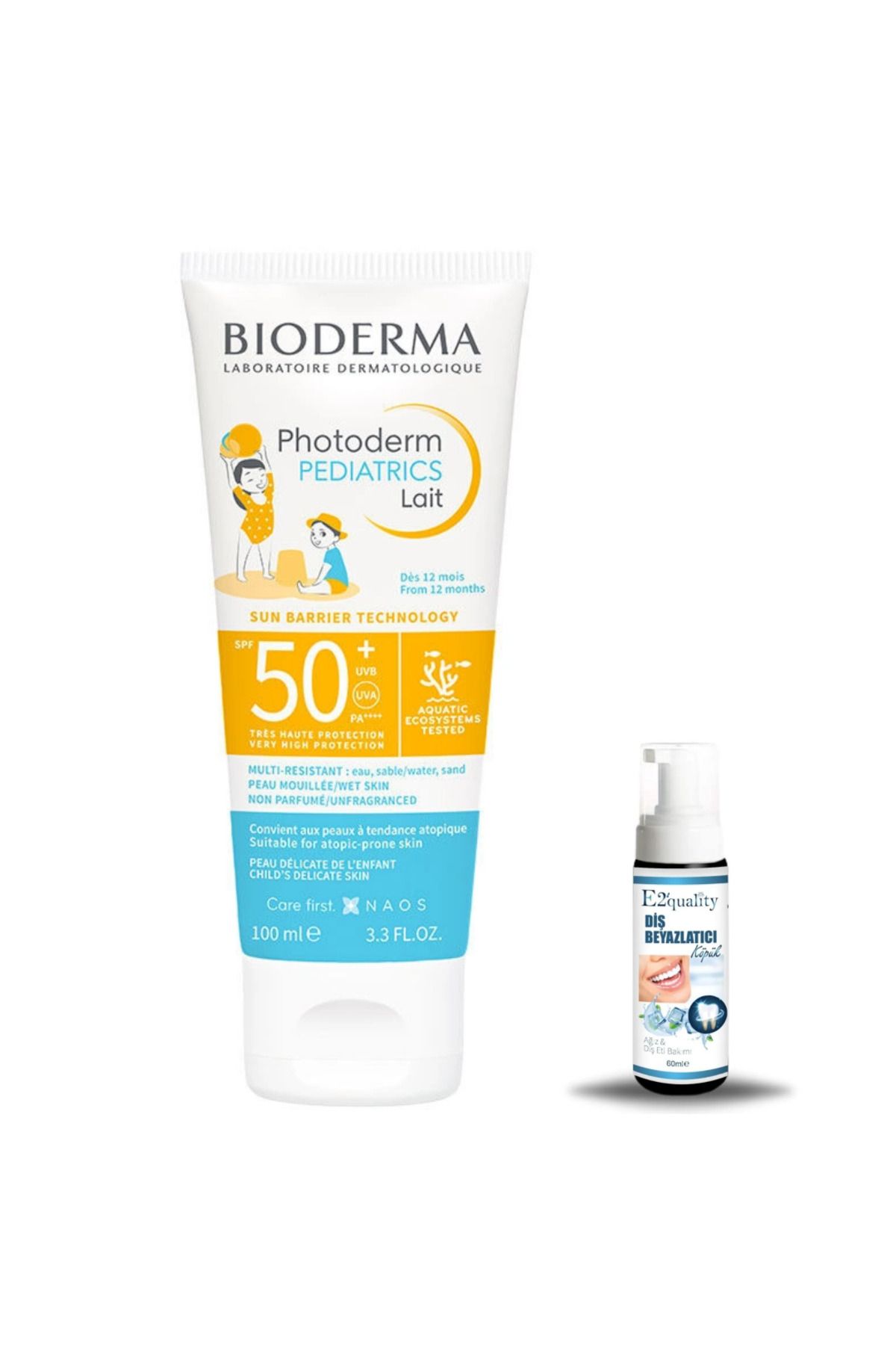 Bioderma Photoderm Pediatrics Lait SPF50+ 100 ml + Diş Beyazlatıcı Köpük Hediye