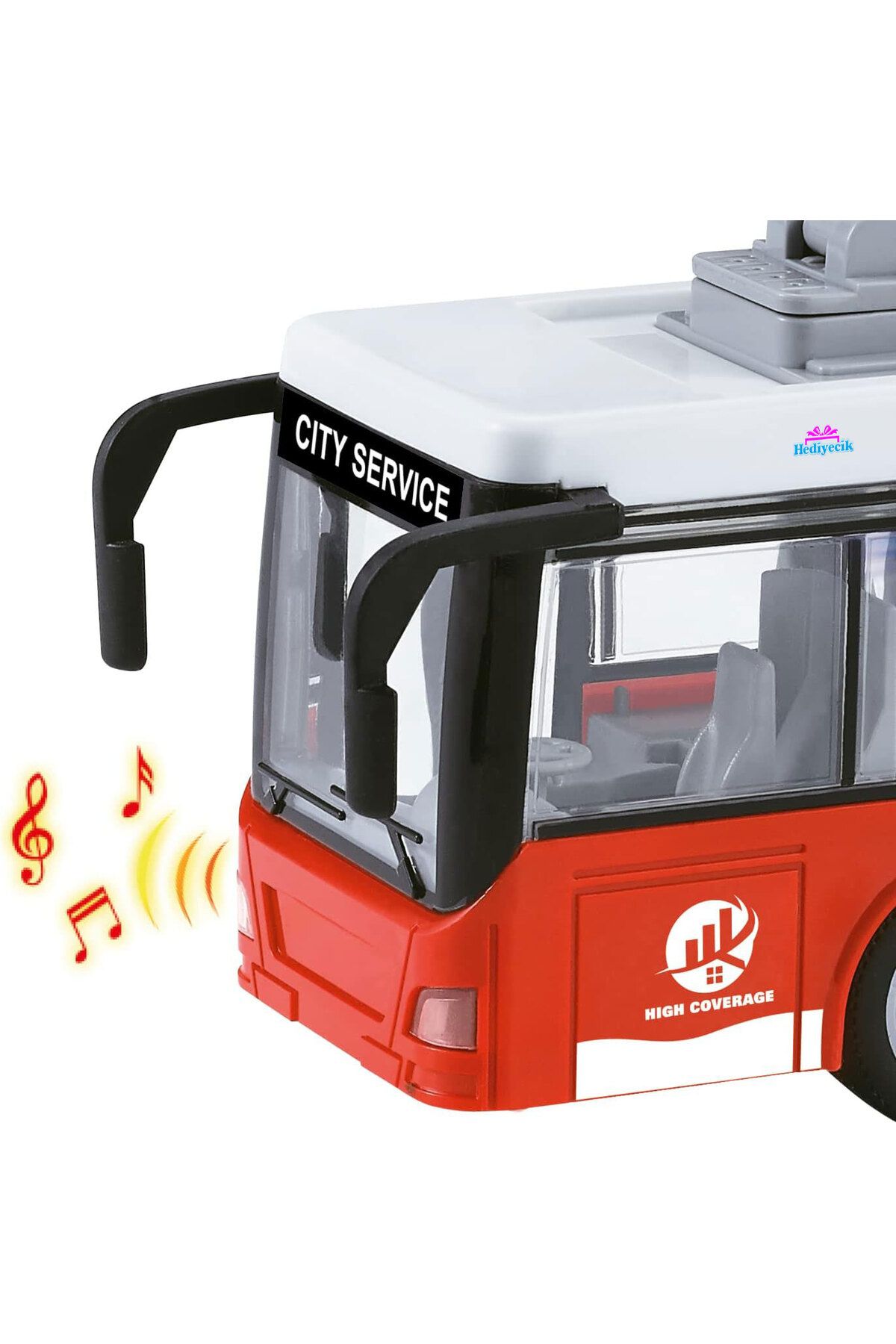 hediyecik-1:16 Toy Passenger Bus with Sound and Light Functions 6
