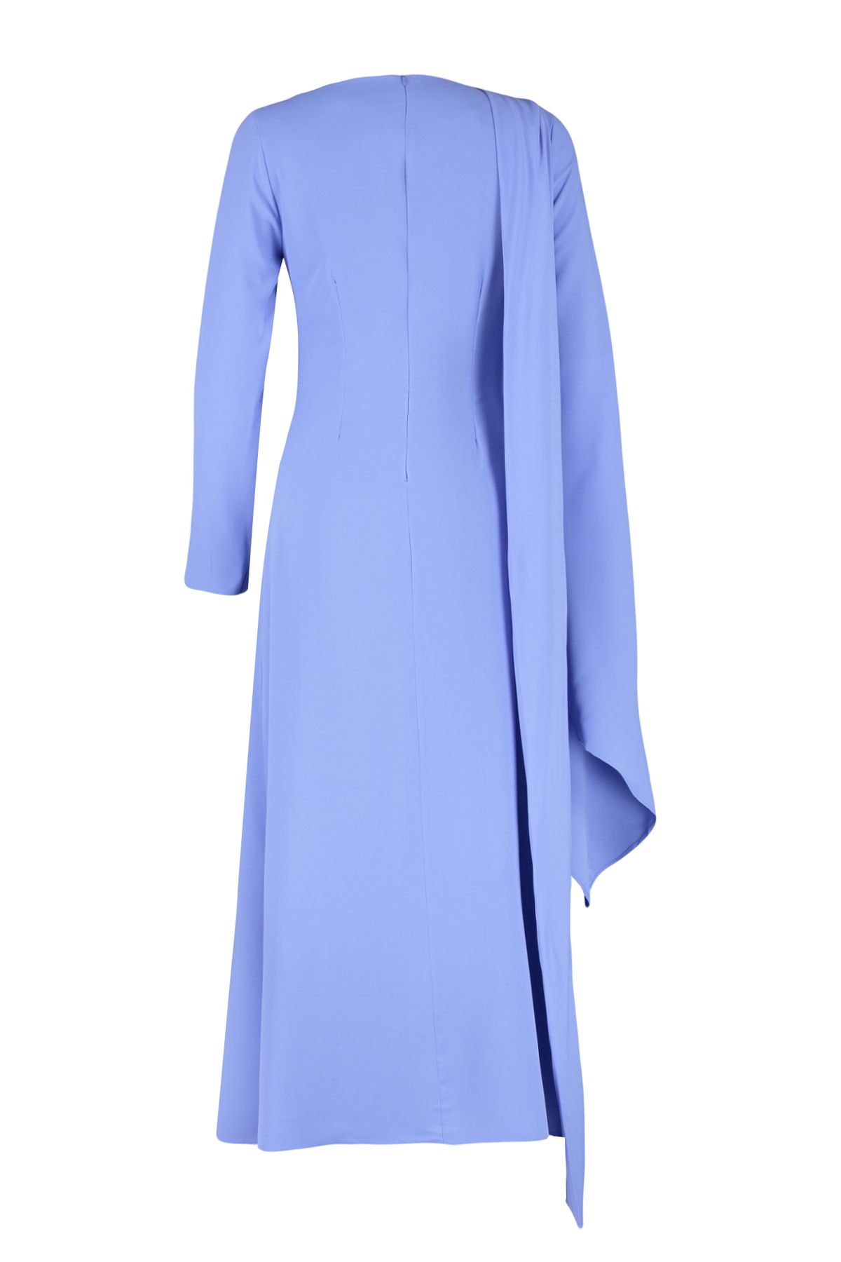 Trendyol Modest-Fliederfarbenes, mit Schal verziertes, gefüttertes Abendkleid TCTSS24DB00036 8