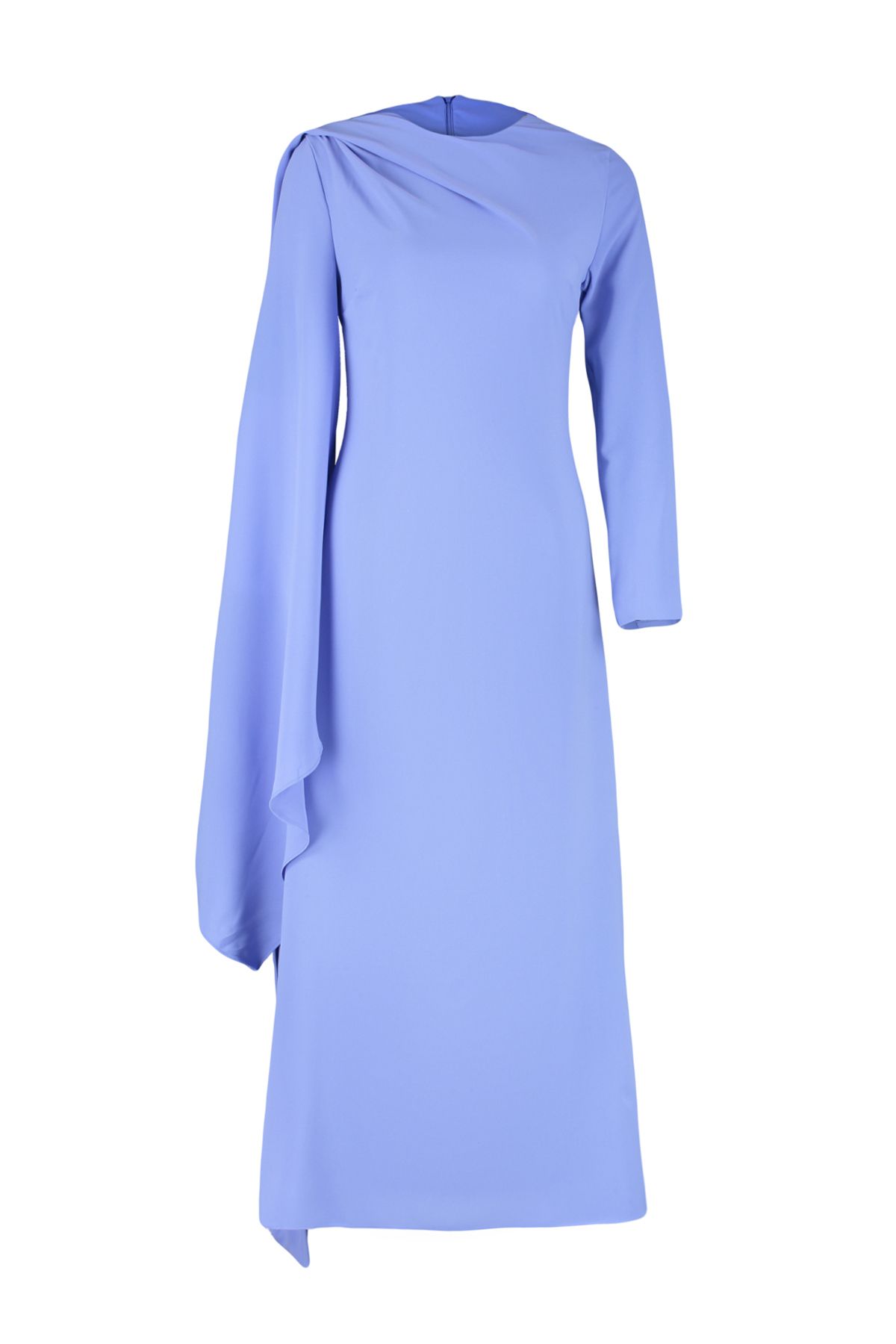 Trendyol Modest-Fliederfarbenes, mit Schal verziertes, gefüttertes Abendkleid TCTSS24DB00036 7