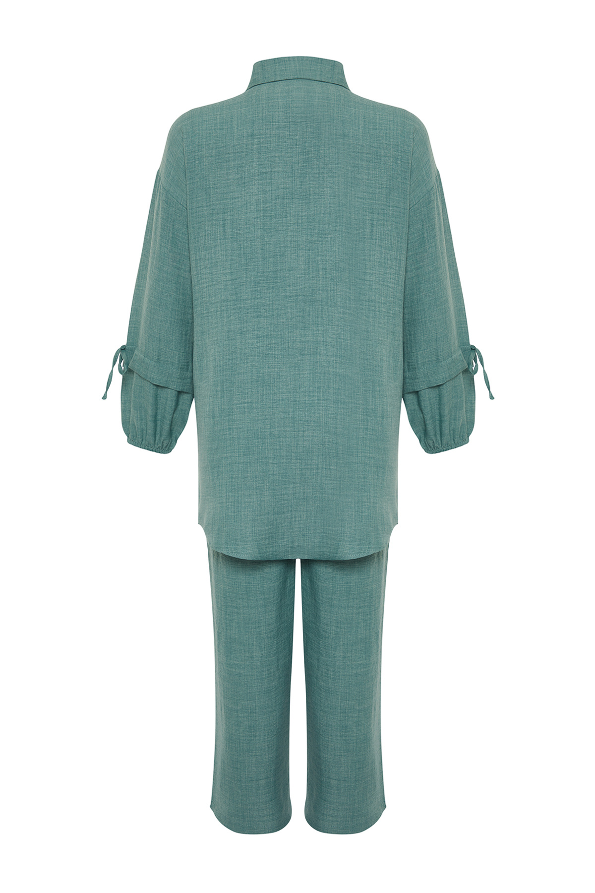 Trendyol Modest-Set de sus și de jos țesut cu aspect de in mentă TCTSS24US00062 8