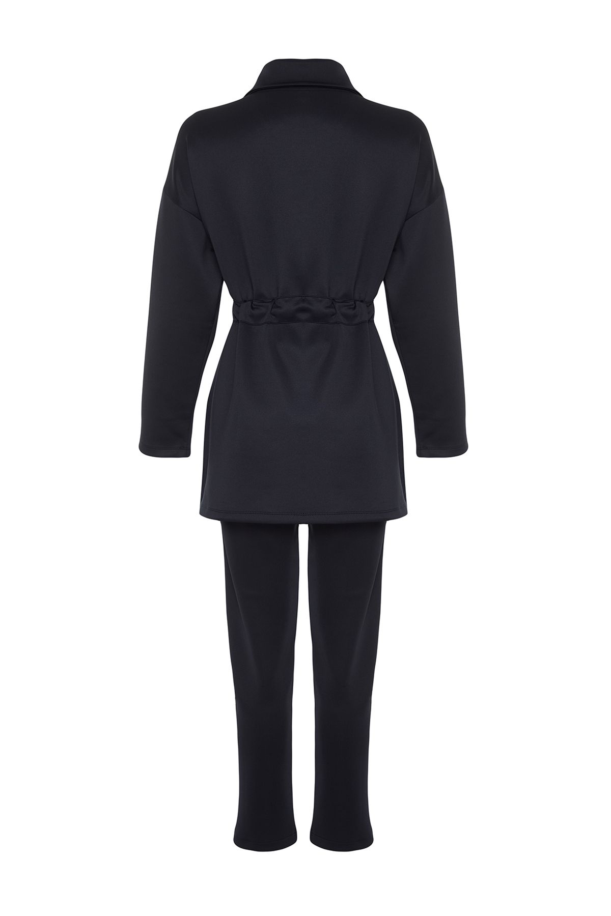 Trendyol Modest-Navy Blue Diver/Scuba Tie Detailed Knitted Top and Bottom Set TCTAW24EN00017 8