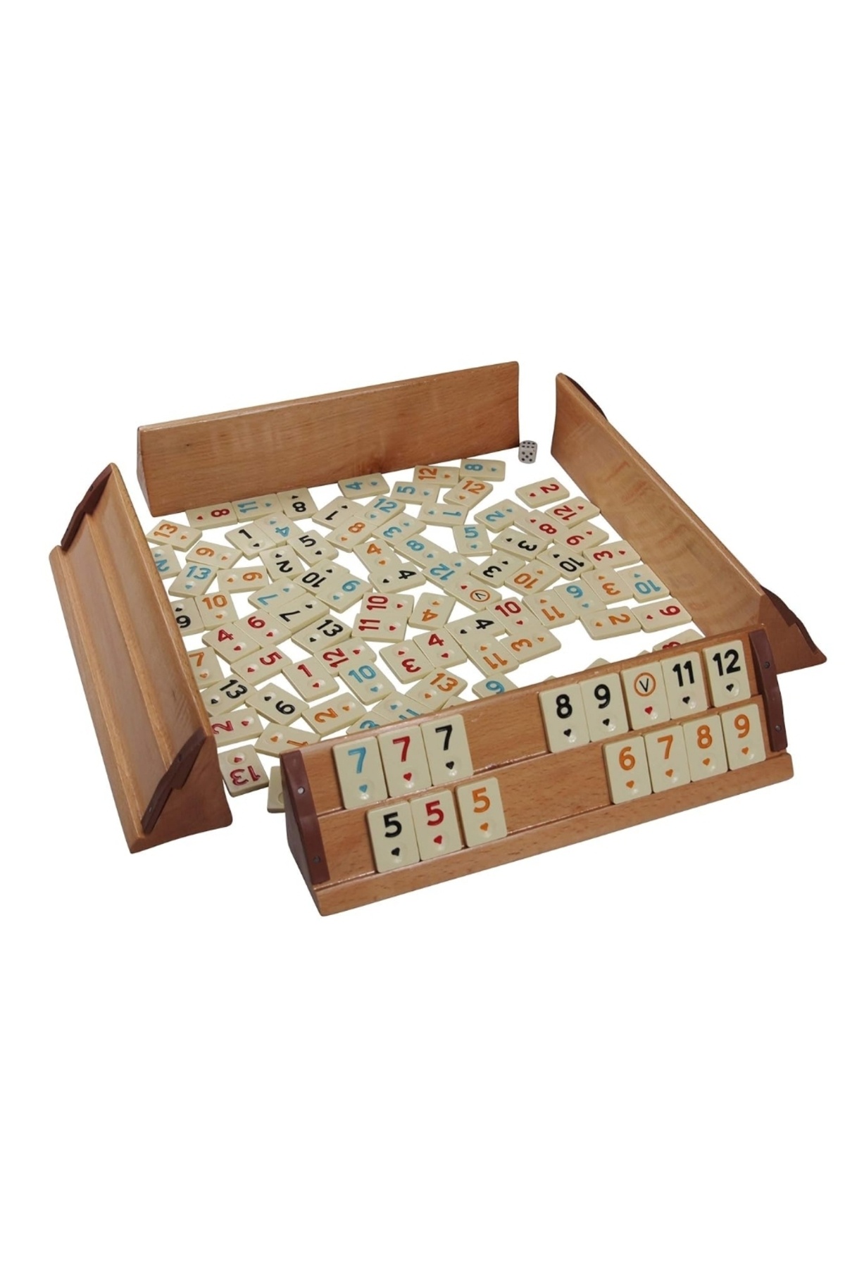 nextbuy-Wooden Polished Okey Team - Melamine Stone Coffee Shop Hobby Play Set 5