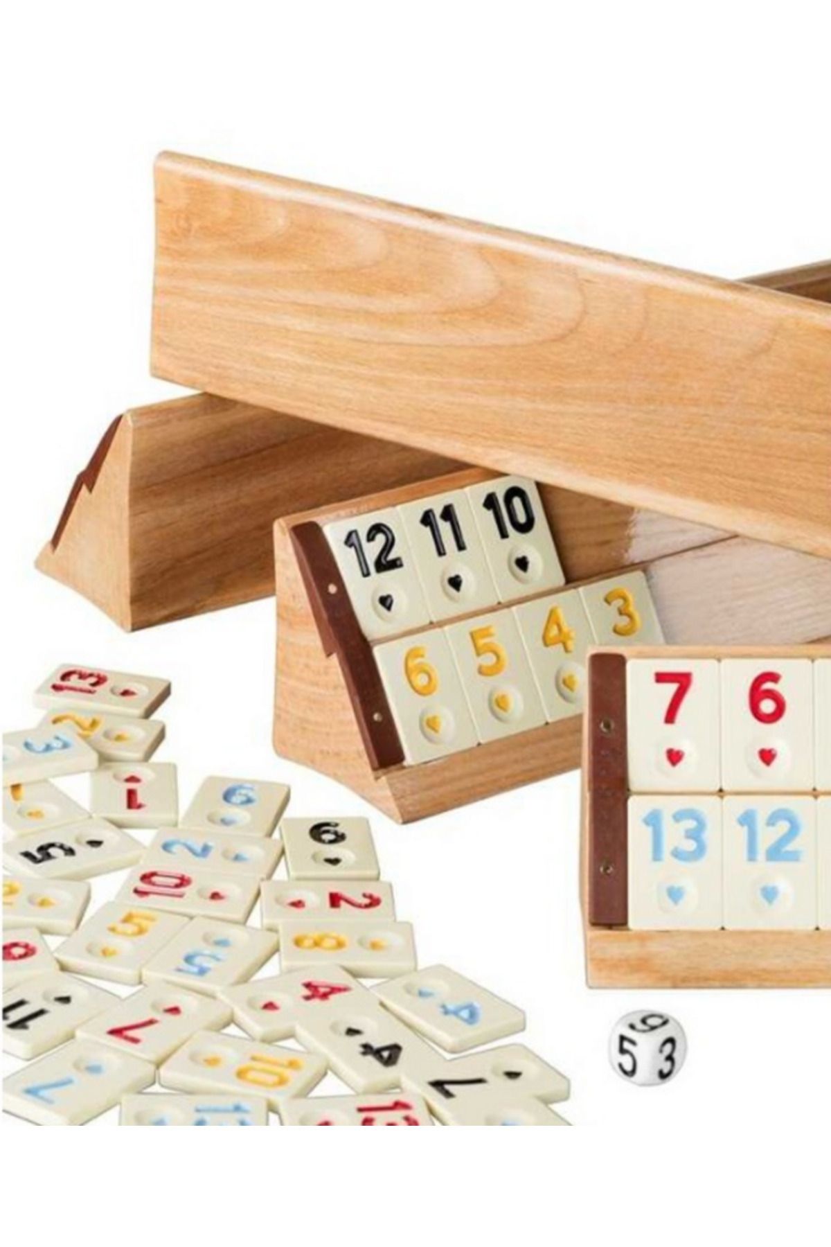 nextbuy-Wooden Polished Okey Team - Melamine Stone Coffee Shop Hobby Play Set 3