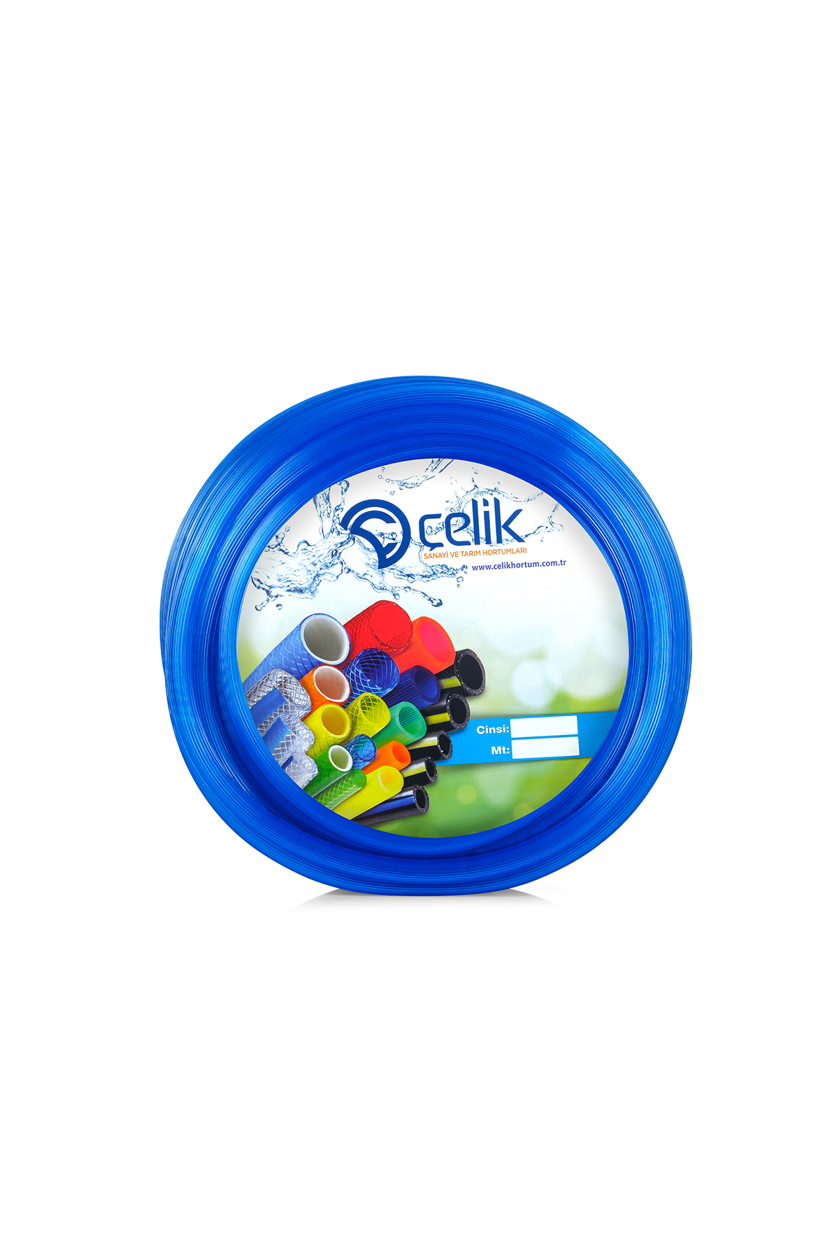 Pvc Silikonlu Naturel Su Hortumu Mavi renk  1/2 (12.5 mm) 25 metre 2,5 kg