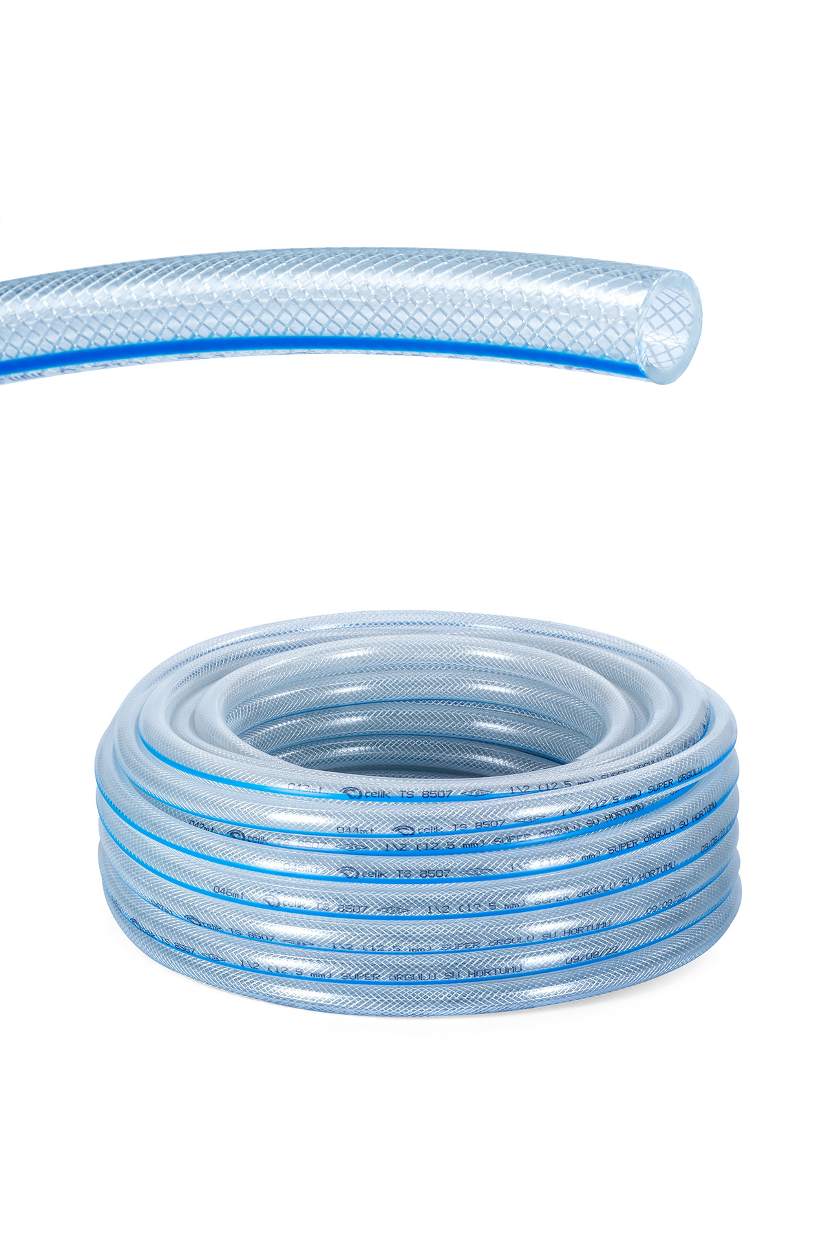 Süper Mavi PVC Şeffaf Örgülü 15 Metre  1/2 (12.5 mm) 15 metre 2,25 kg 3
