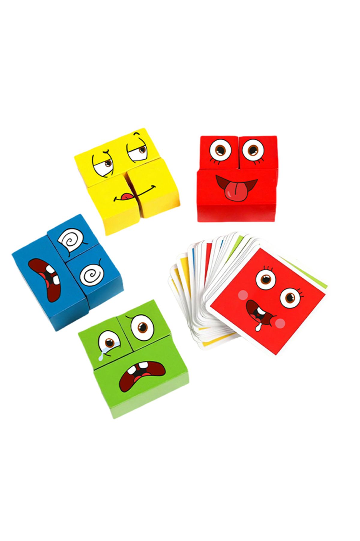 Montessori Eğitici İkili Oyuncak Seti-Rubik Emoji Bulmaca ve Rubik Türkçe Bulmaca Kutu Oyunu