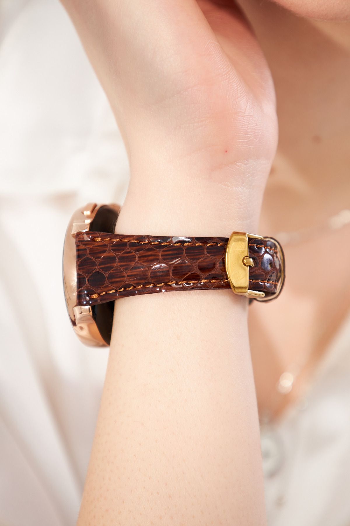vagave-18mm Women's Leather Cord Welder Fossil Omega Armani Esprit Tissot Lacoste Michael Kors Watch Strap 2