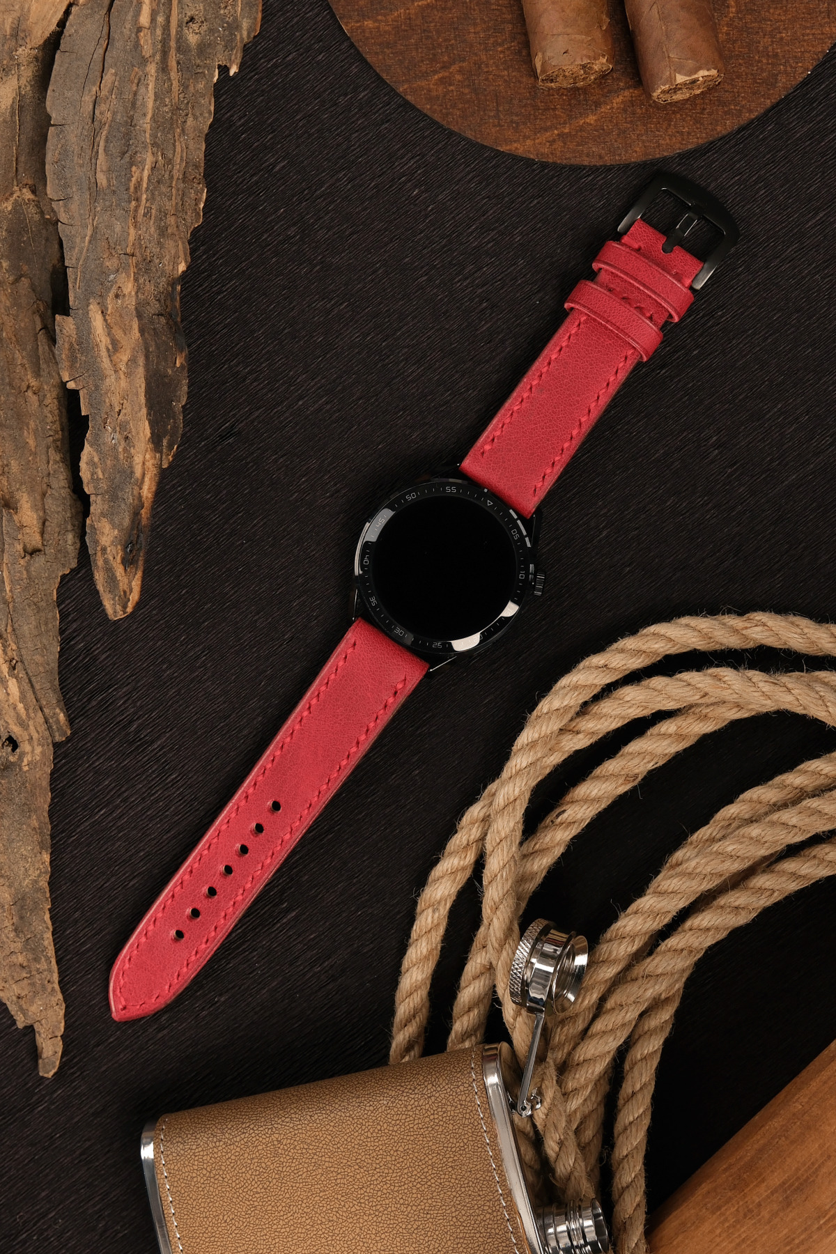 vagave-22MM Leather Cord For Fossil Omega Nacar Seiko Citizen Lacoste Armani Tissot Watch Strap 22 mm Handmade 6