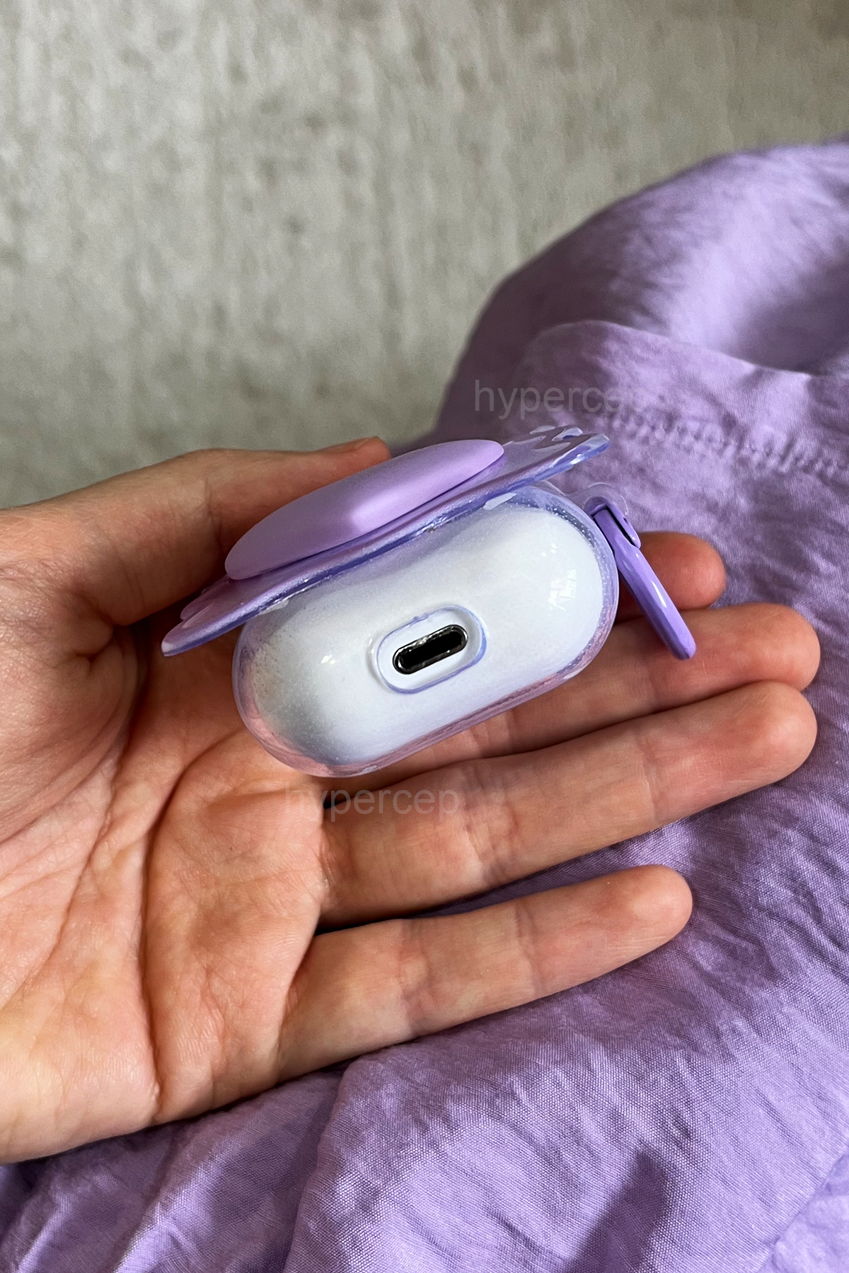 Airpods 1 Ve 2. Nesil Uyumlu Desenli Tasarım Lila Kalp Silikon Airpods Kılıf Kulaklık Kılıfı 3