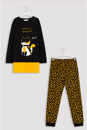 Penti Black Boys Scaredy Cat Pijama Takımı