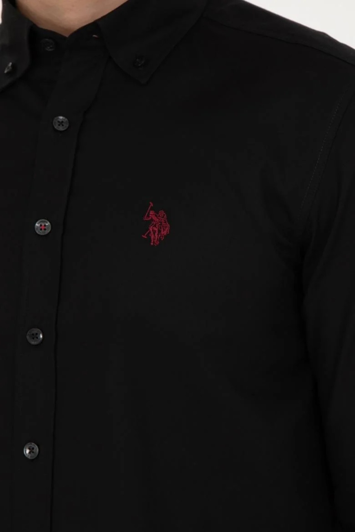 پیراهن مردانه مشکی یو اس پولو | 50256697-VR046 اورجینال - تصویر 5