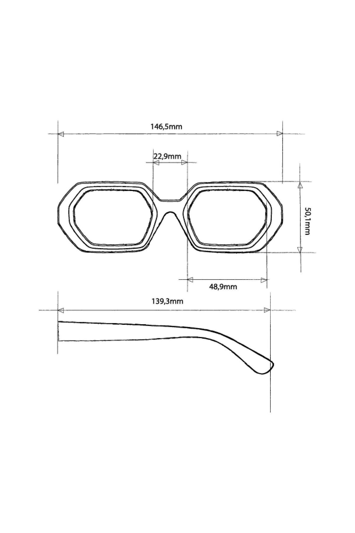 Okkia-Andrea Hexagon Unisex Sunglasses - Pink Havana 8