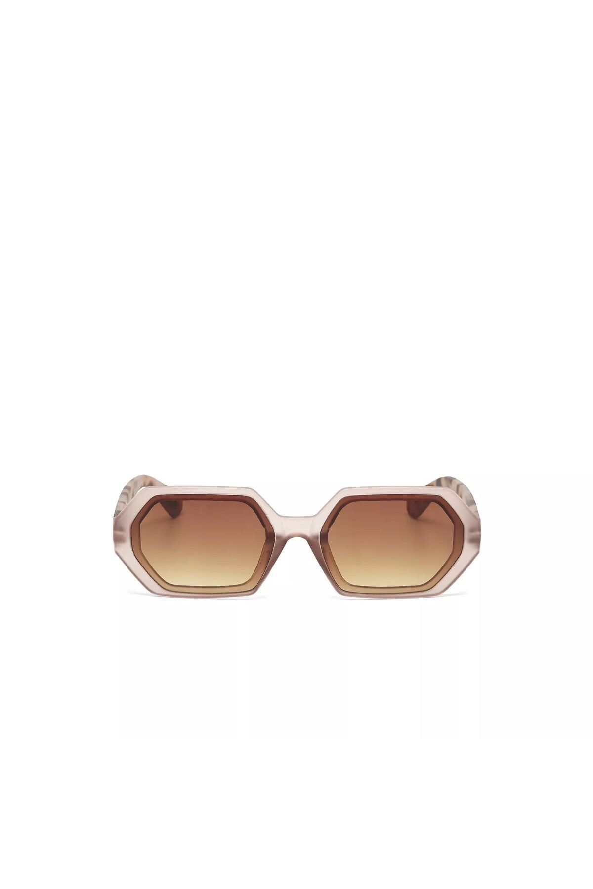 Okkia-Andrea Hexagon Unisex Sunglasses - Pink Havana 5