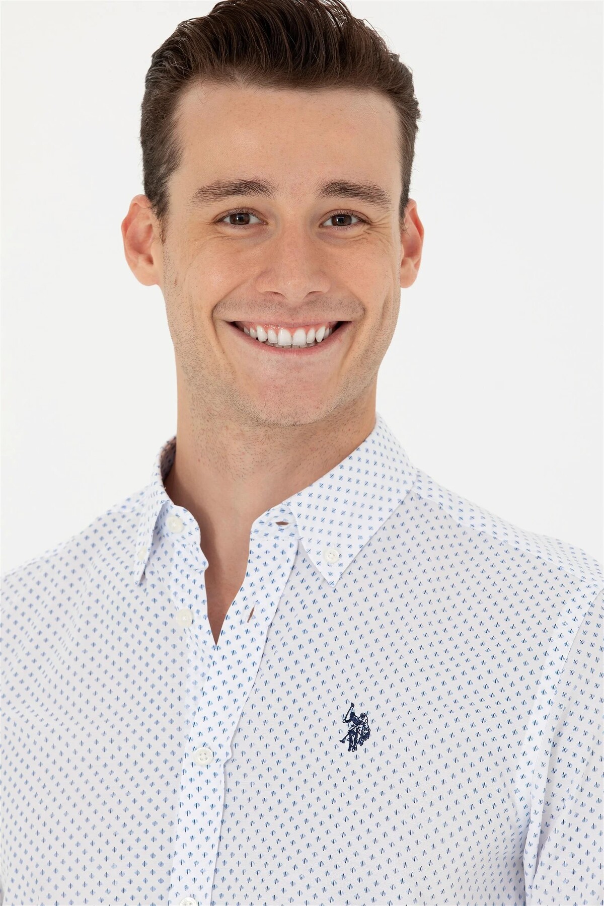 پیراهن مردانه آبی یو اس پولو | 1786793 اورجینال - تصویر 2