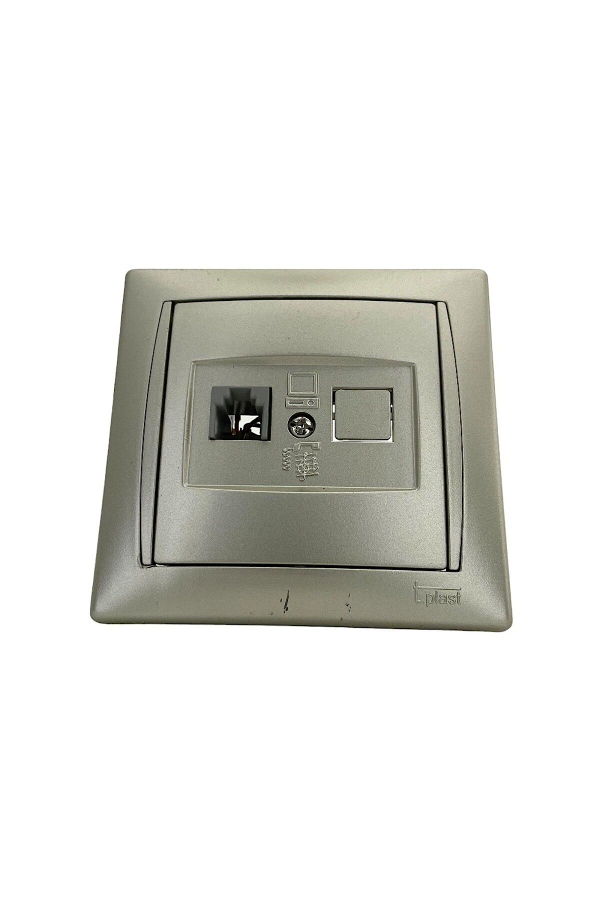 Tek-İş-Flush Mount Numeris RJ11 Telephone Socket metallic titanium 1