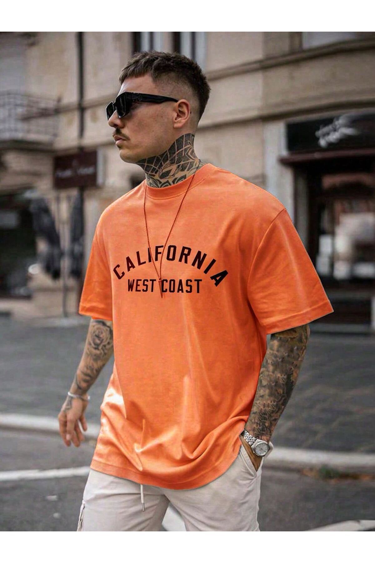 woonkey Tricou Oversize Din Bumbac Pieptănat Cu Imprimeu De Sezon Nou Unisex - L