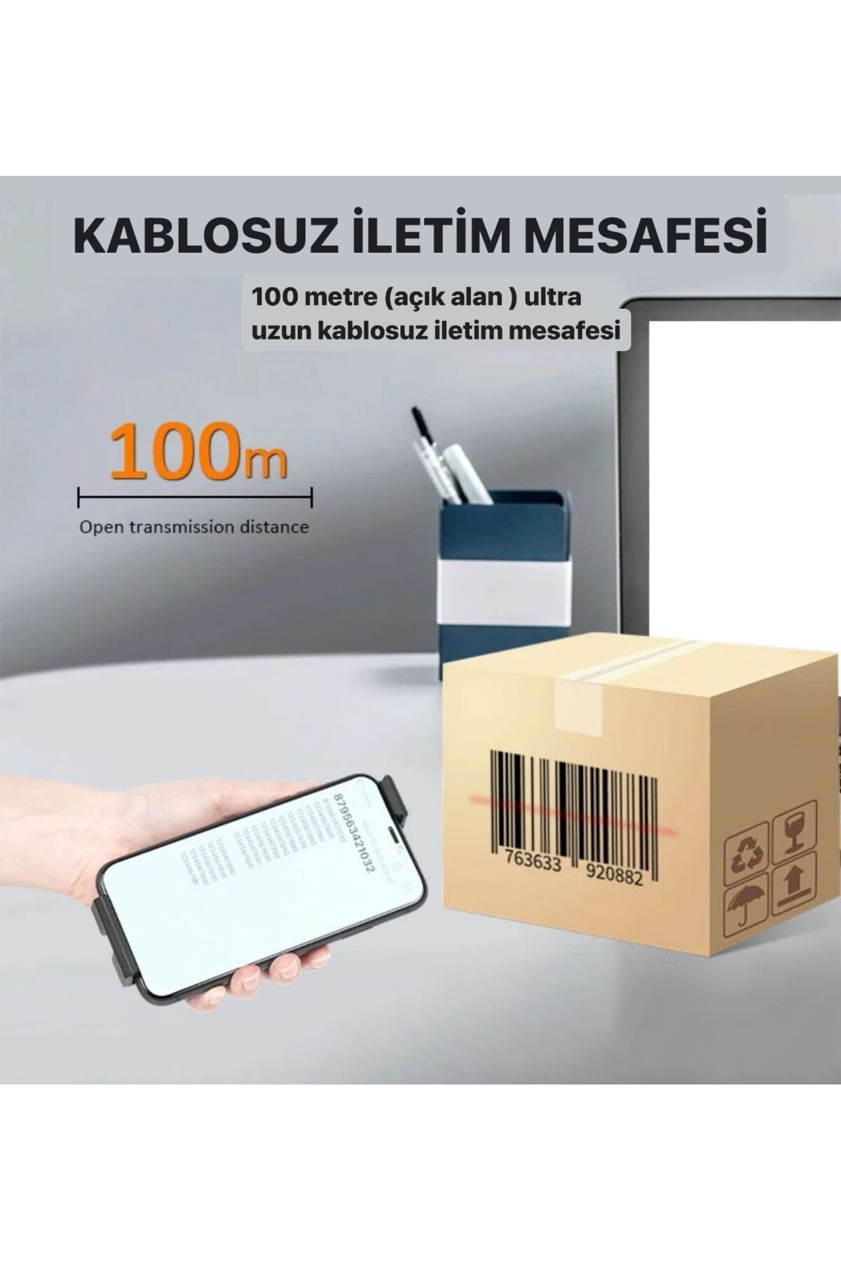 FOSILAVM-2D phone back clip Bluetooth barcode scanner wireless portable barcode reader 3