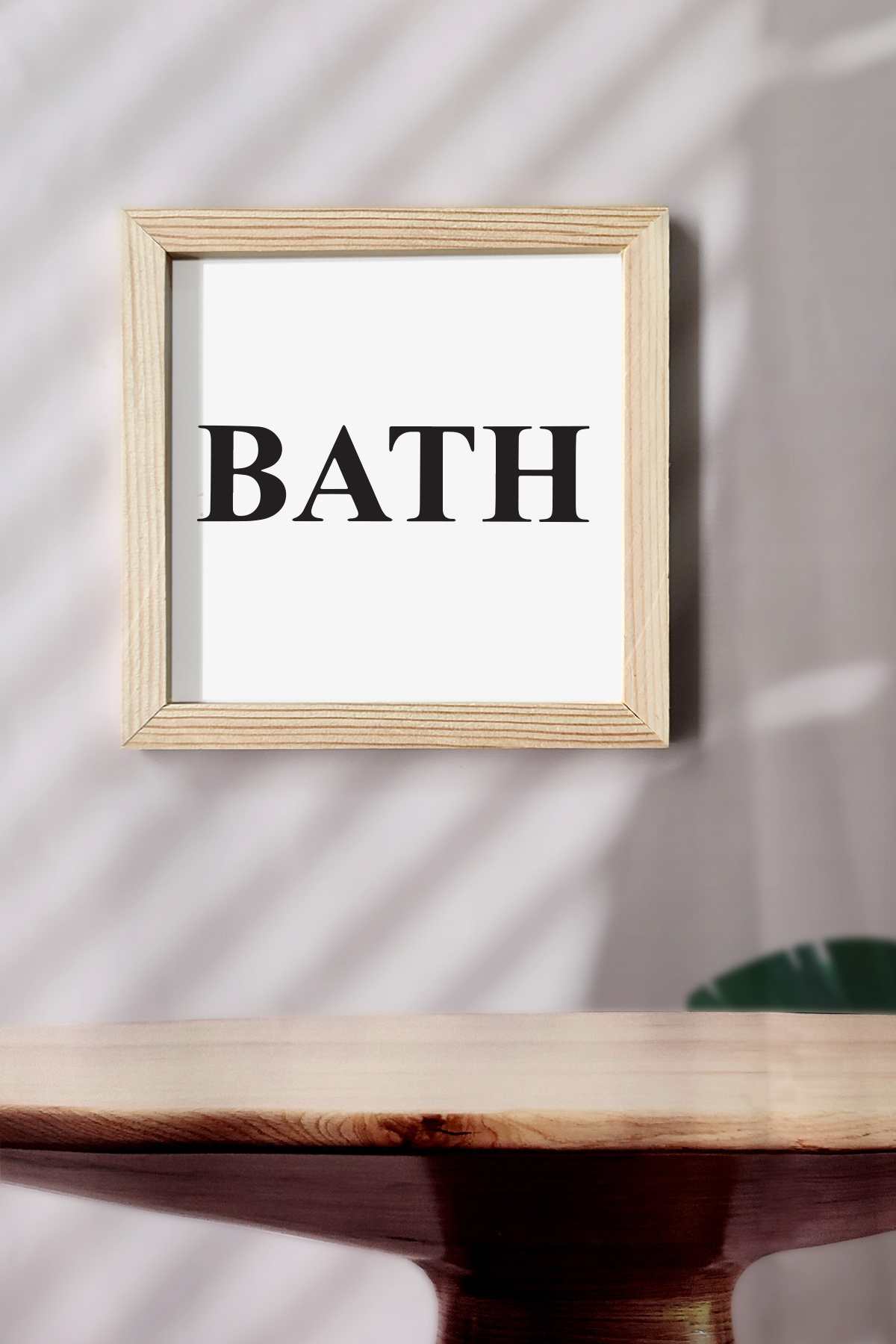 Bath, Wooden Framed Painting with Bath Text