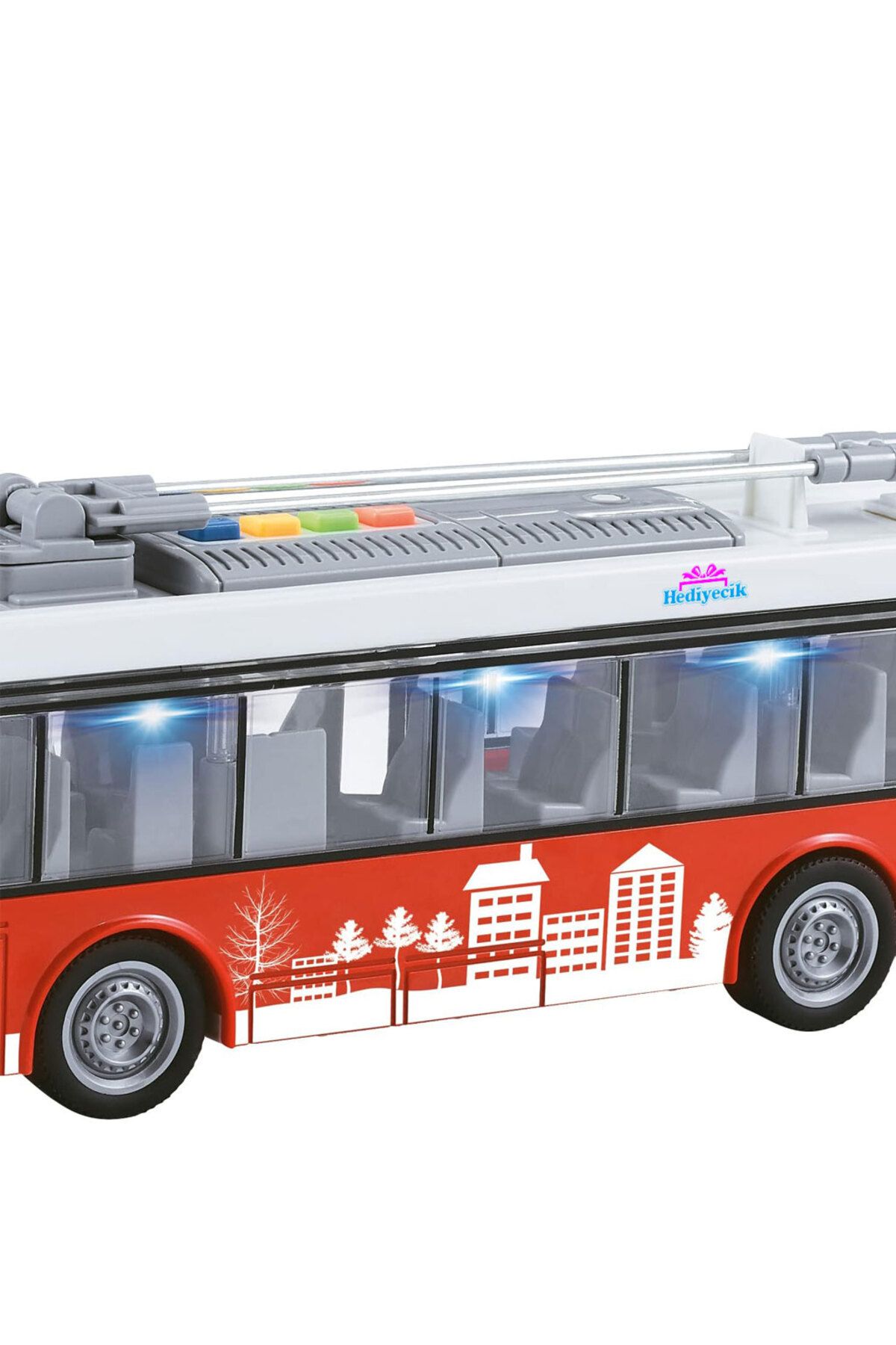 hediyecik-1:16 Toy Passenger Bus with Sound and Light Functions 5