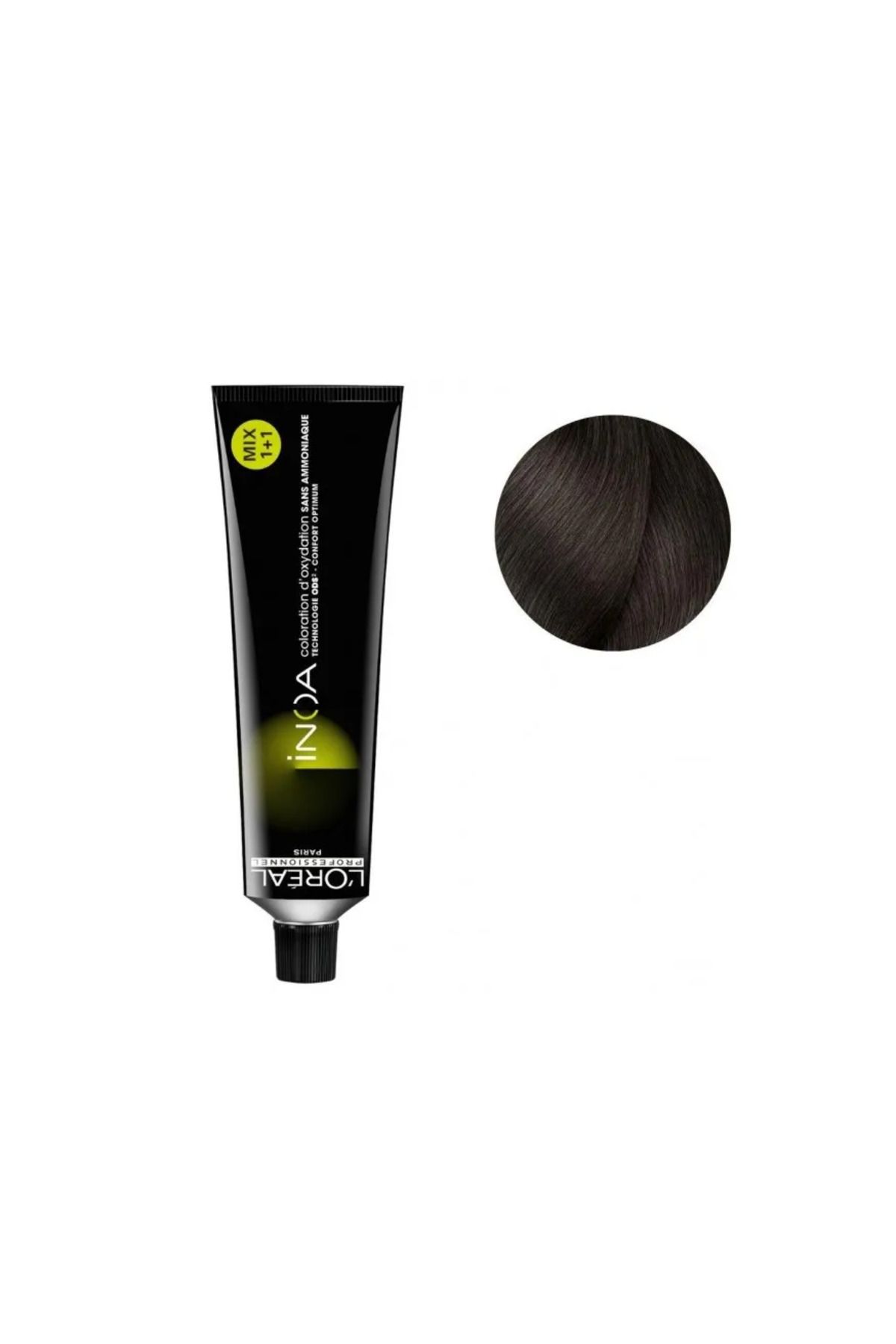 Inoa 5 طبیعی قهوه ای روشن بدون روغن آمونیاک بر پایه رنگ موی دائمی 60 میلی لیتر کیک.* L'oreal Professionnel