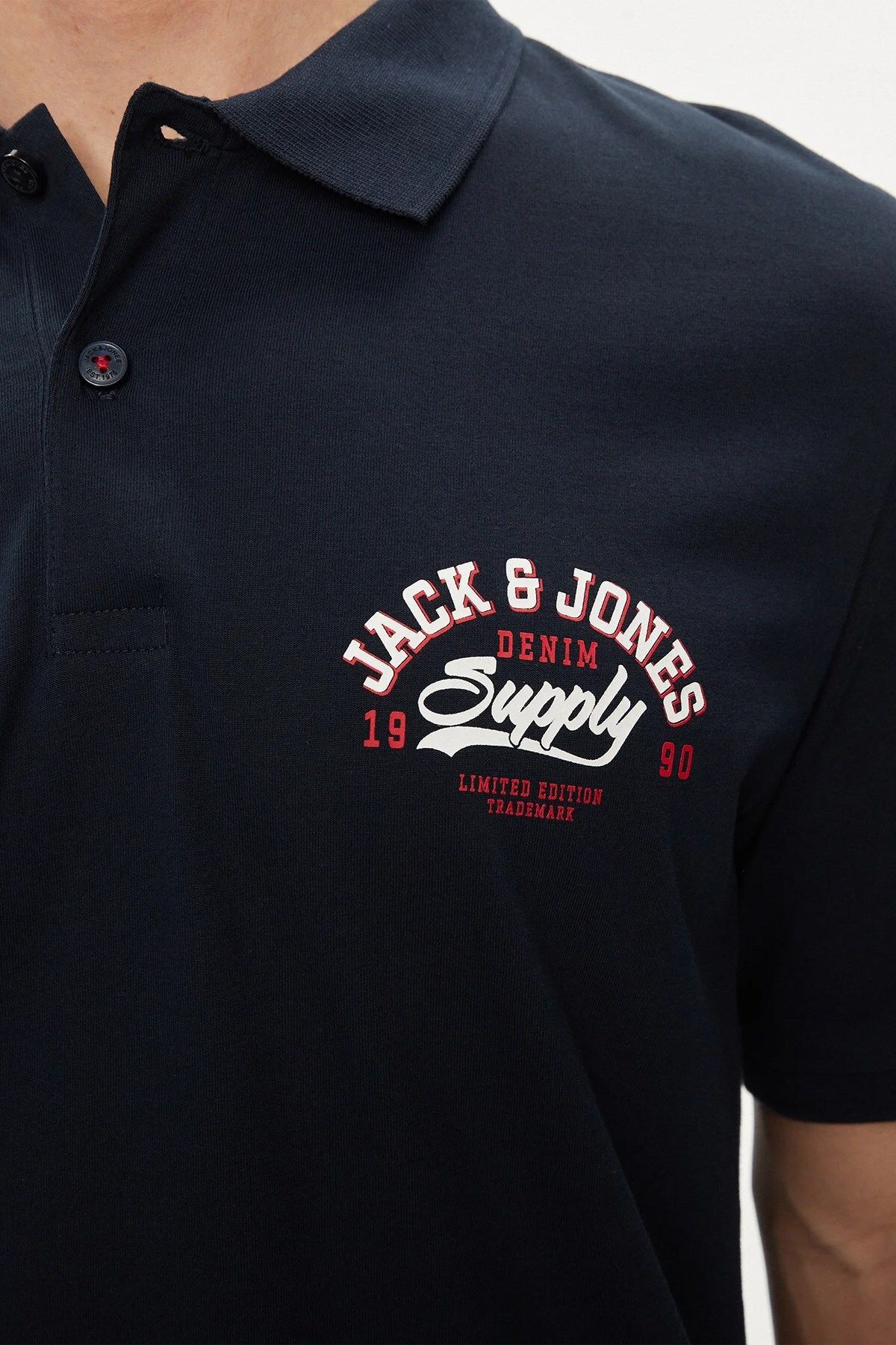 تی شرت یقه پولو آبی مردانه POLO YAKA T اورجینال Jack Jones Jack & Jones