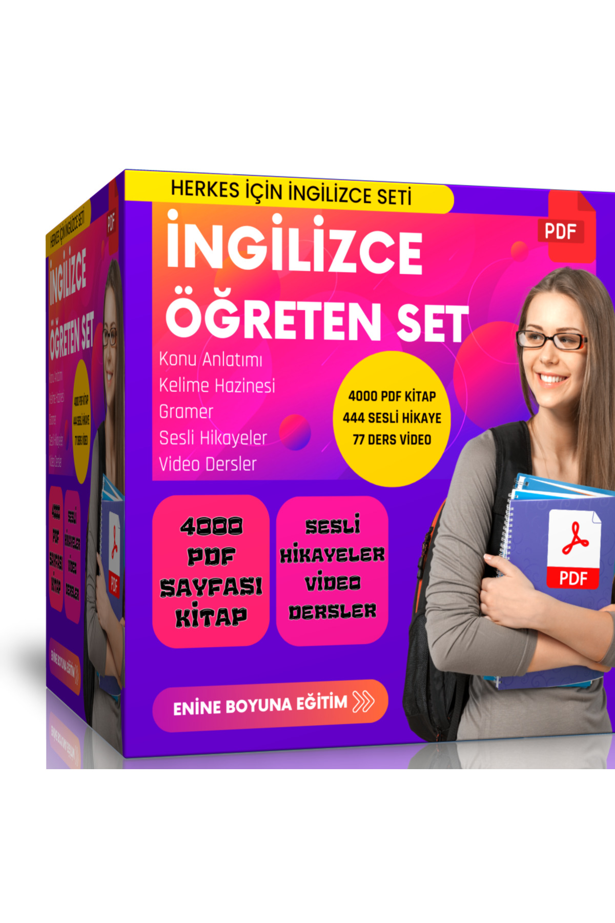 Enine Boyuna Eğitim İngilizce Öğreten Set (Dijital Eğitim Seti