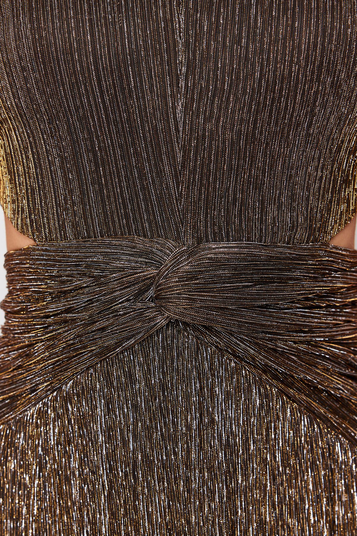 Trendyol Collection-Brown A-Line Knitted Evening & Homecoming Dress Tprss24Ae00014 5