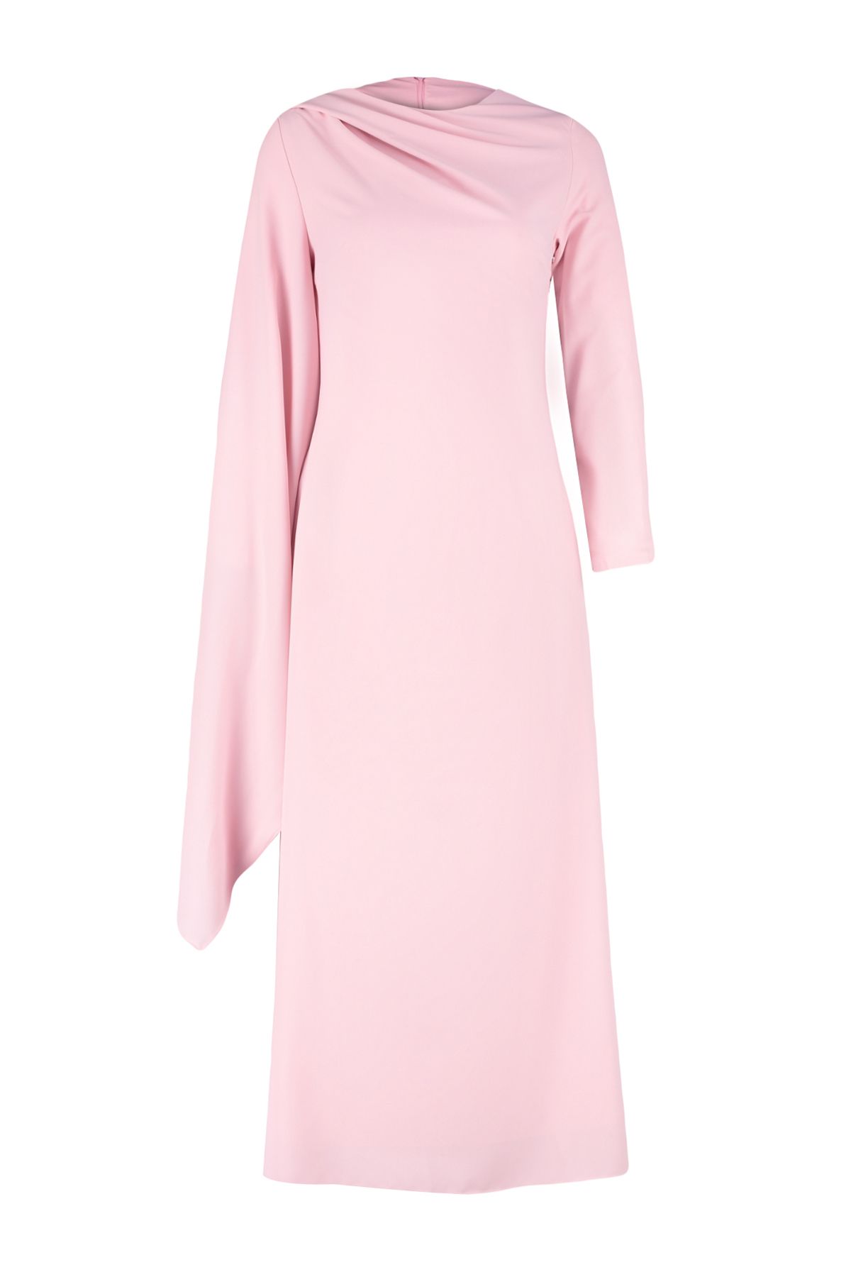 Trendyol Modest-Gefüttertes Abendkleid mit Puderschal-Detail TCTSS24DB00036 7