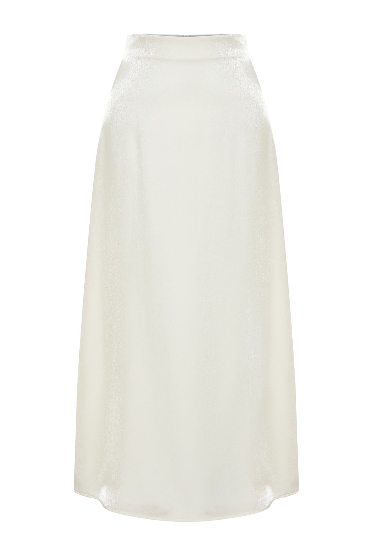 Trendyol Modest-Krémes szatén szőtt szoknya TCTSS24EE00017 7