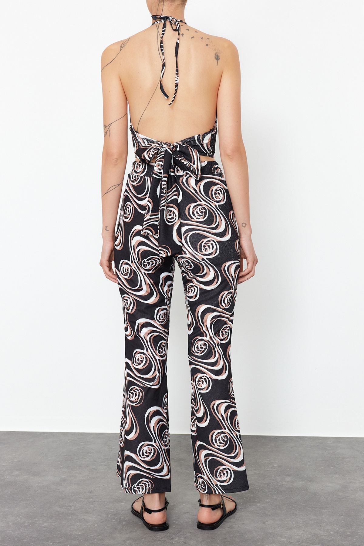 Edit by Trendyol-Multicolored Regular Knitted Top and Bottom Set TEDSS24AU00014 4