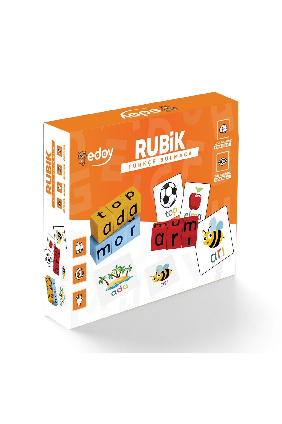 Montessori Eğitici İkili Oyuncak Seti-Rubik Emoji Bulmaca ve Rubik Türkçe Bulmaca Kutu Oyunu