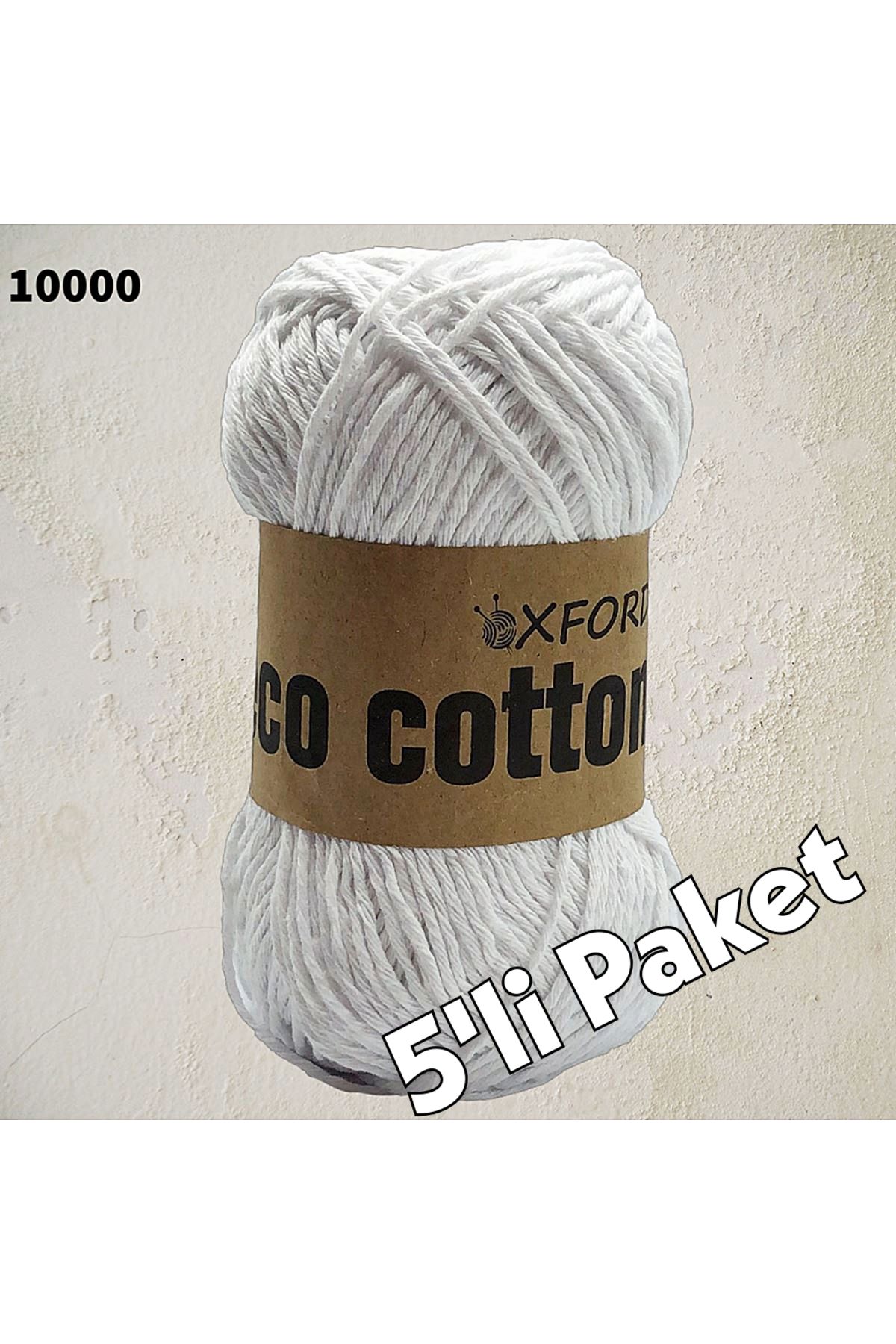 5'li Paket Eco Cotton - 100 gram 200 metre %100 Rejenere Pamuk Örgü İpi