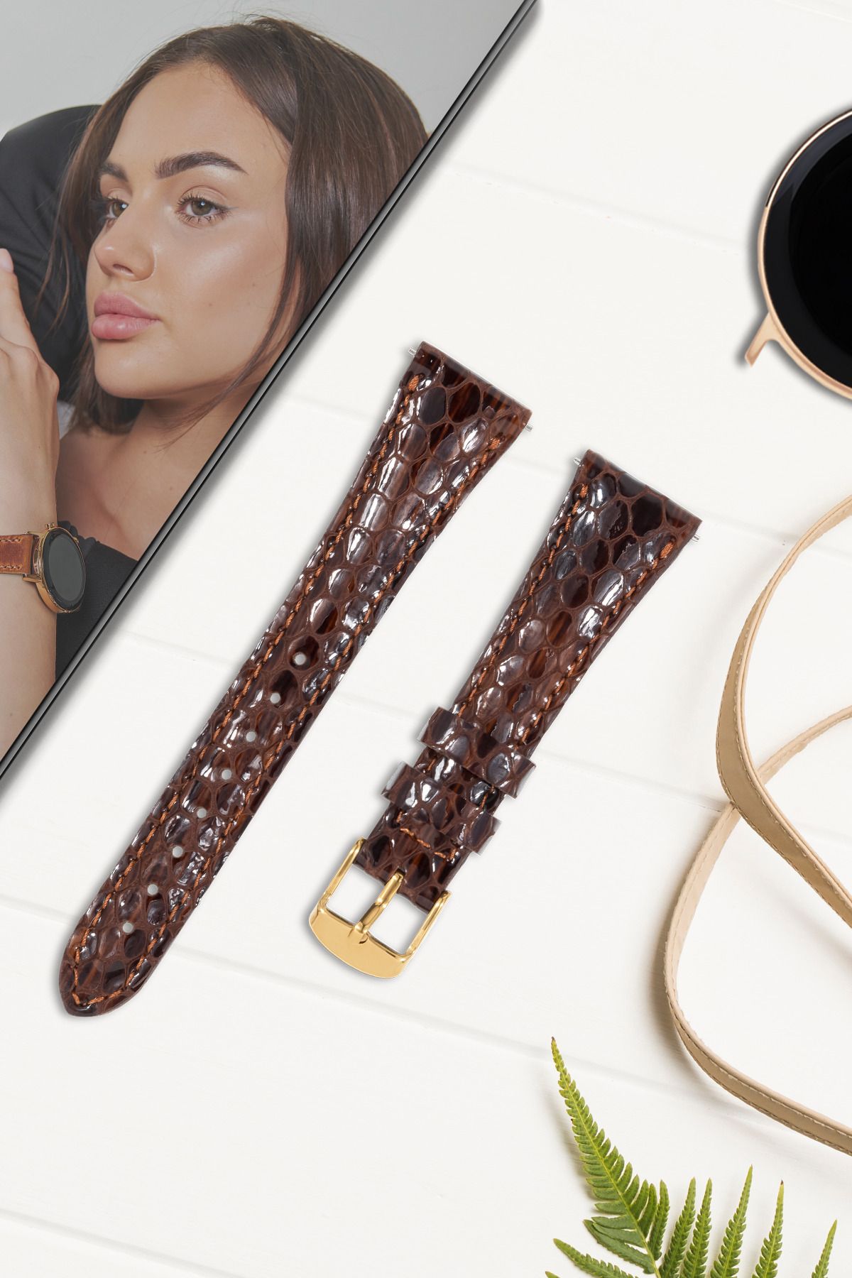 vagave-18mm Women's Leather Cord Welder Fossil Omega Armani Esprit Tissot Lacoste Michael Kors Watch Strap 6
